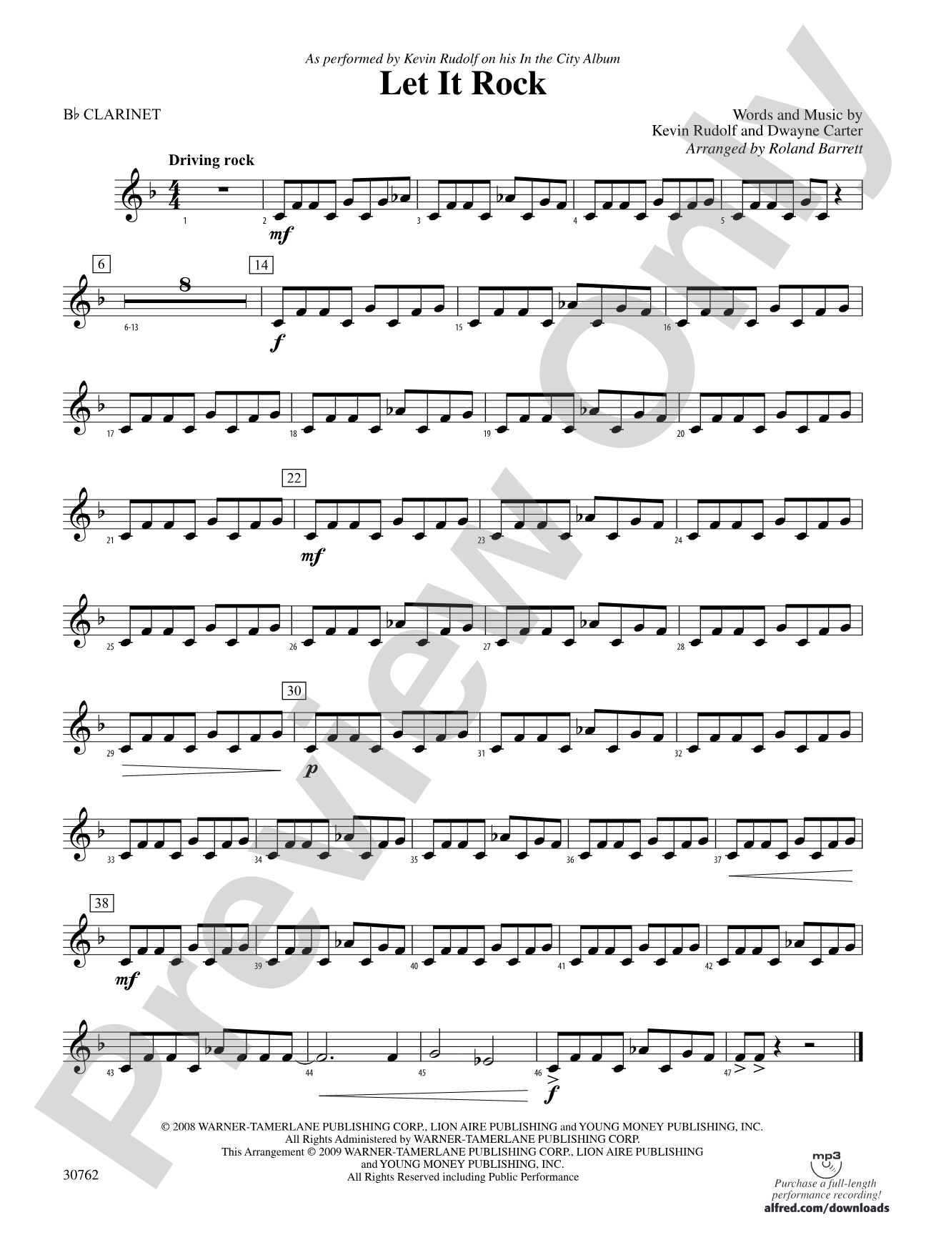 Let It Rock: 1st B-flat Clarinet