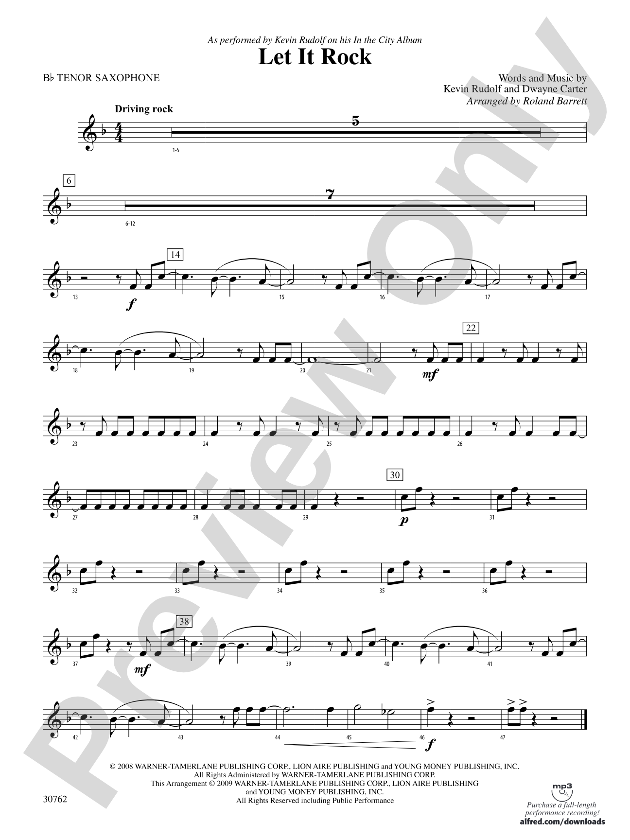 Let It Rock: B-flat Tenor Saxophone