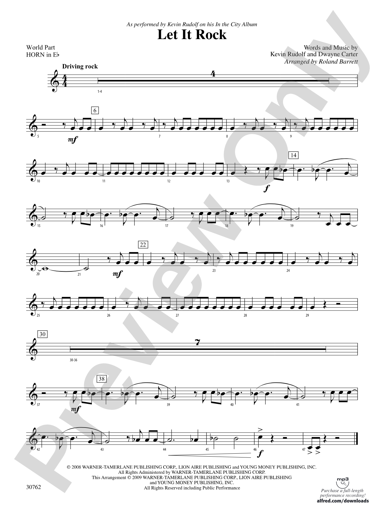 Let It Rock: (wp) 1st Horn in E-flat