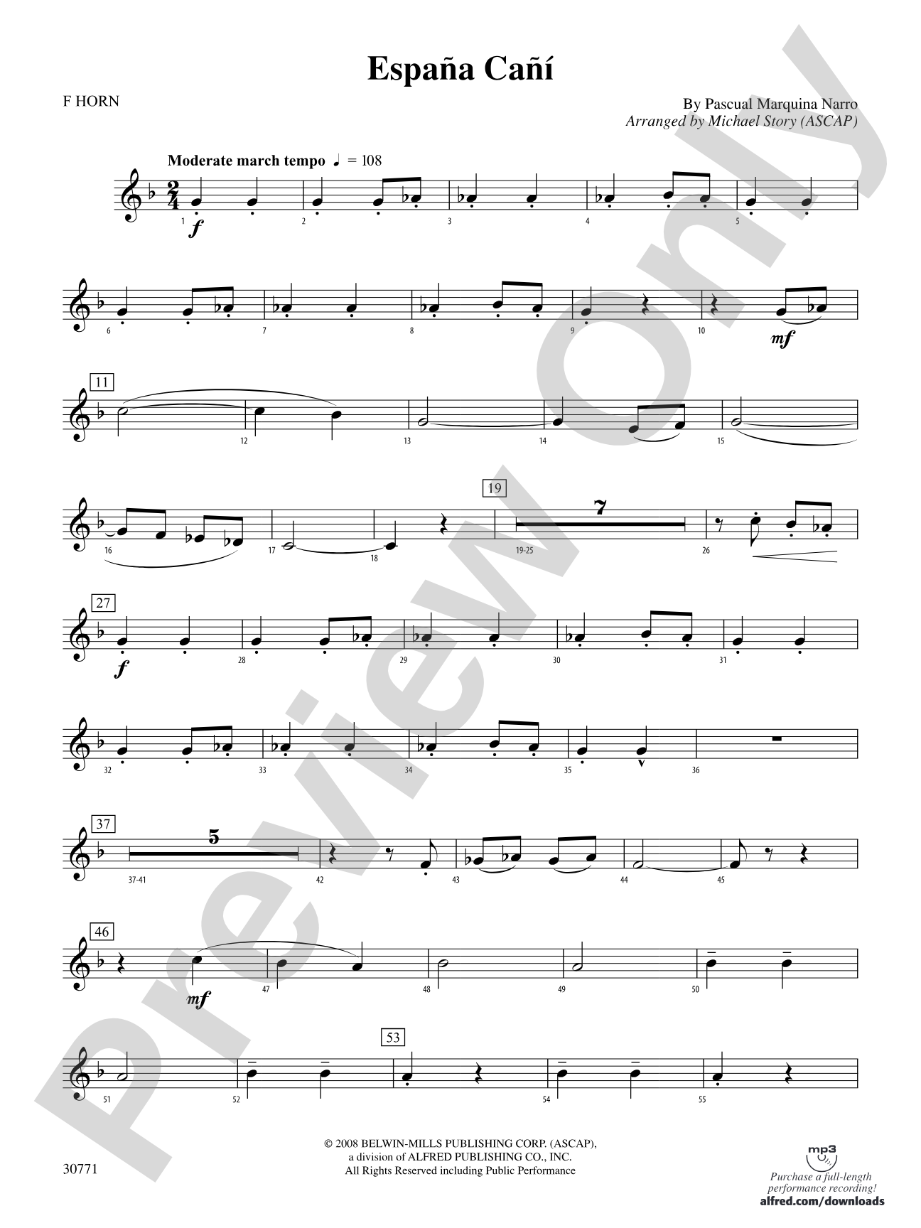 España Cañí: 1st F Horn