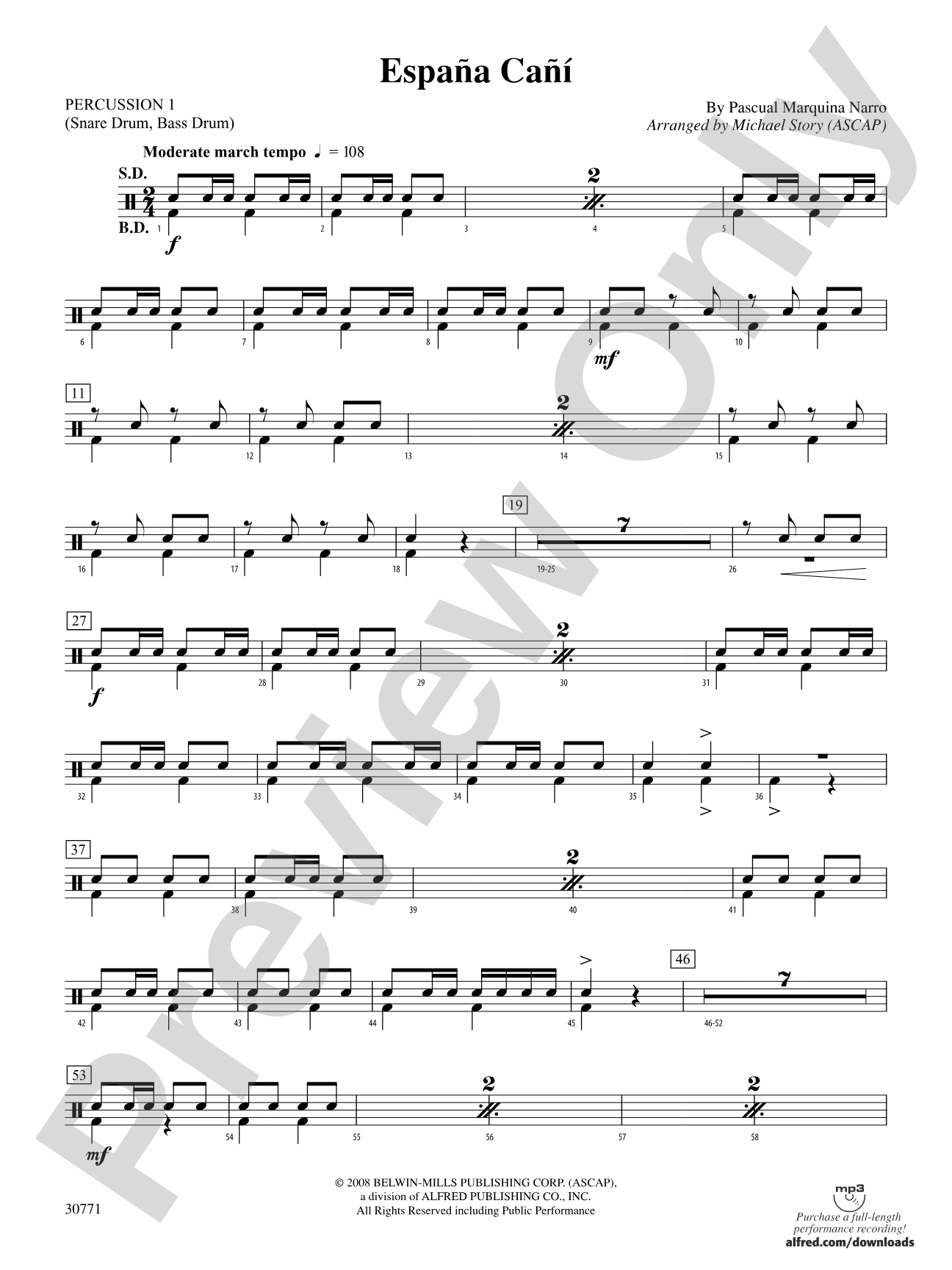 España Cañí: 1st Percussion