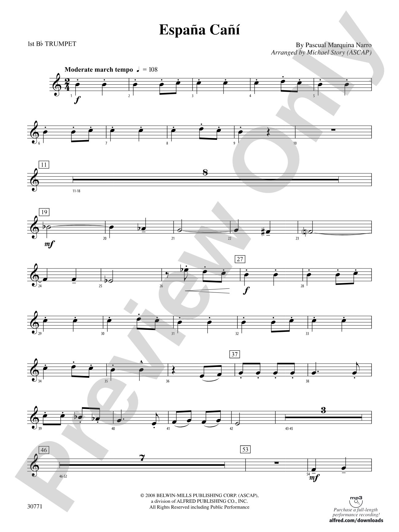 España Cañí: 1st B-flat Trumpet