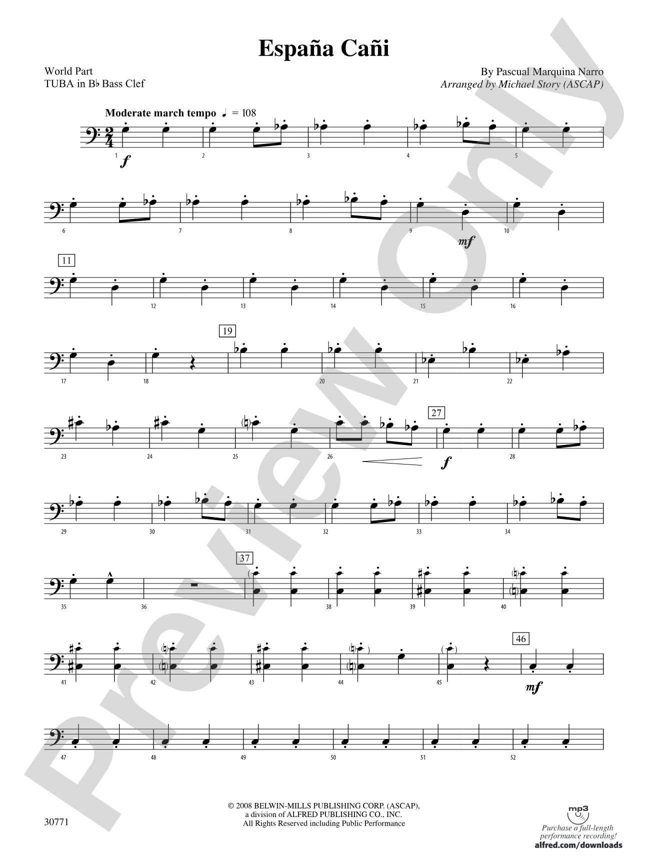 España Cañí: (wp) B-flat Tuba B.C.