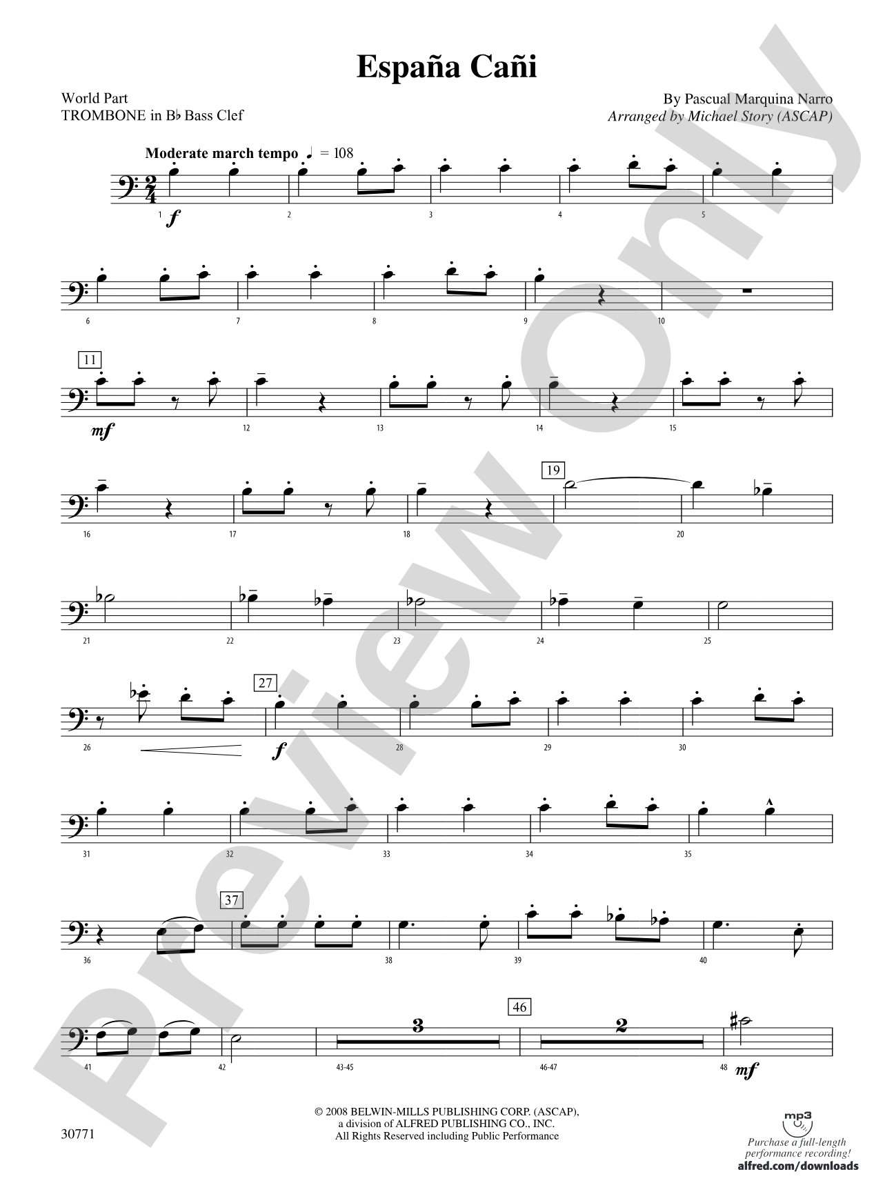 España Cañí: (wp) 1st B-flat Trombone B.C.