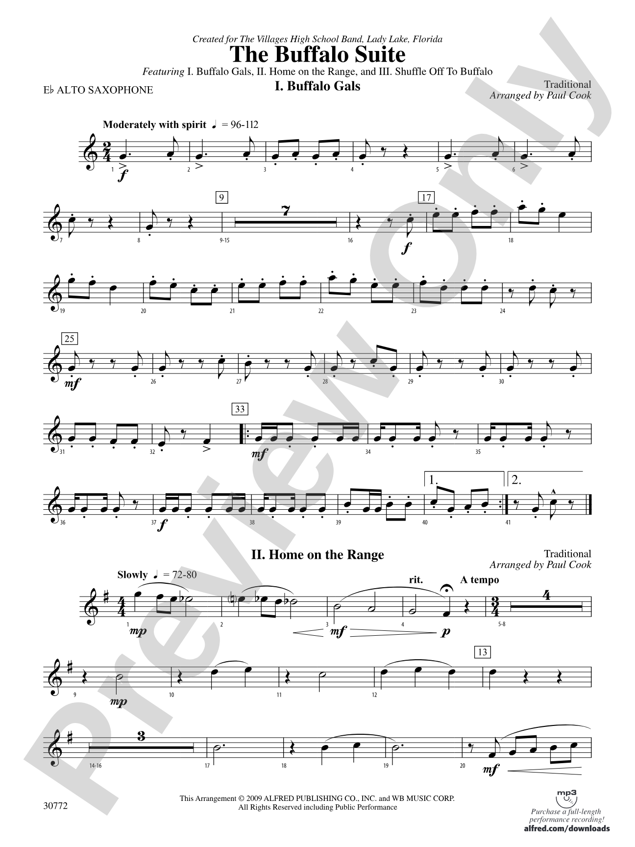 The Buffalo Suite: E-flat Alto Saxophone