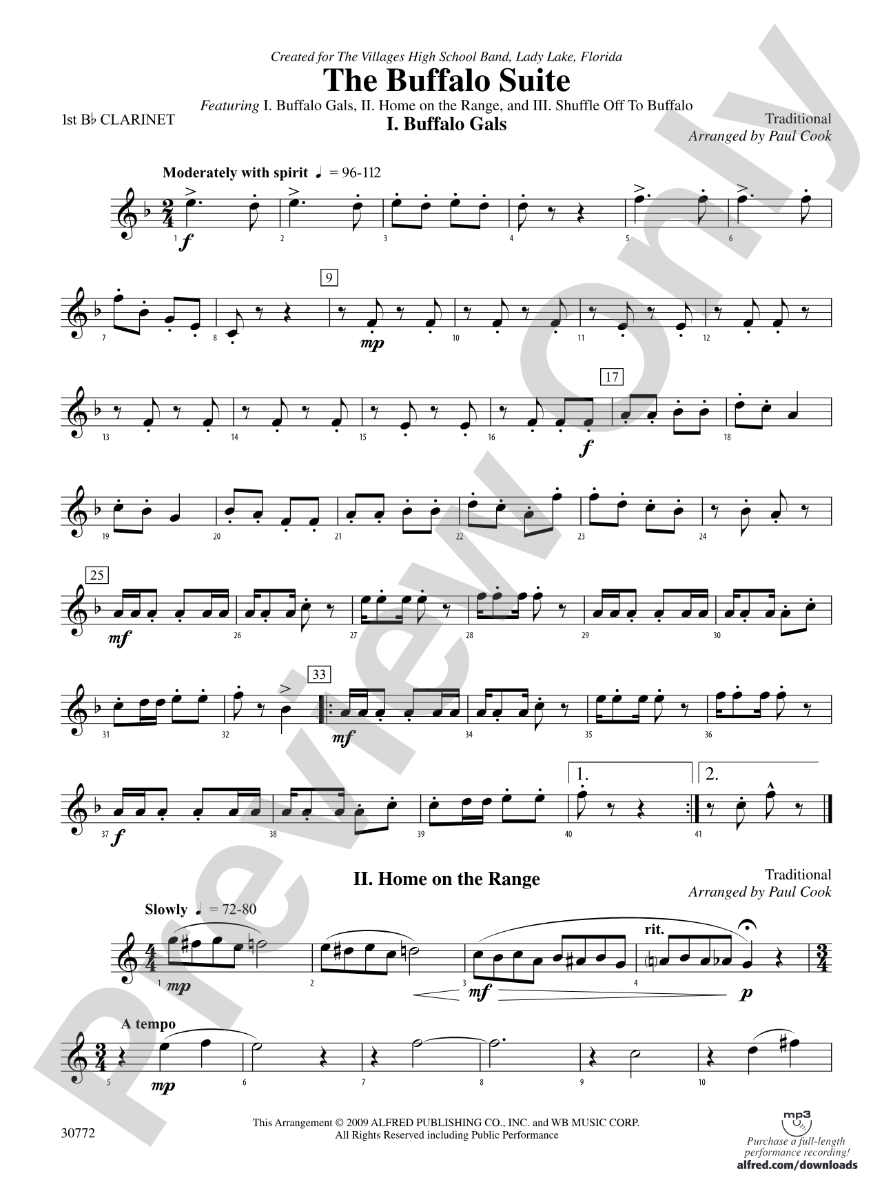 The Buffalo Suite: 1st B-flat Clarinet
