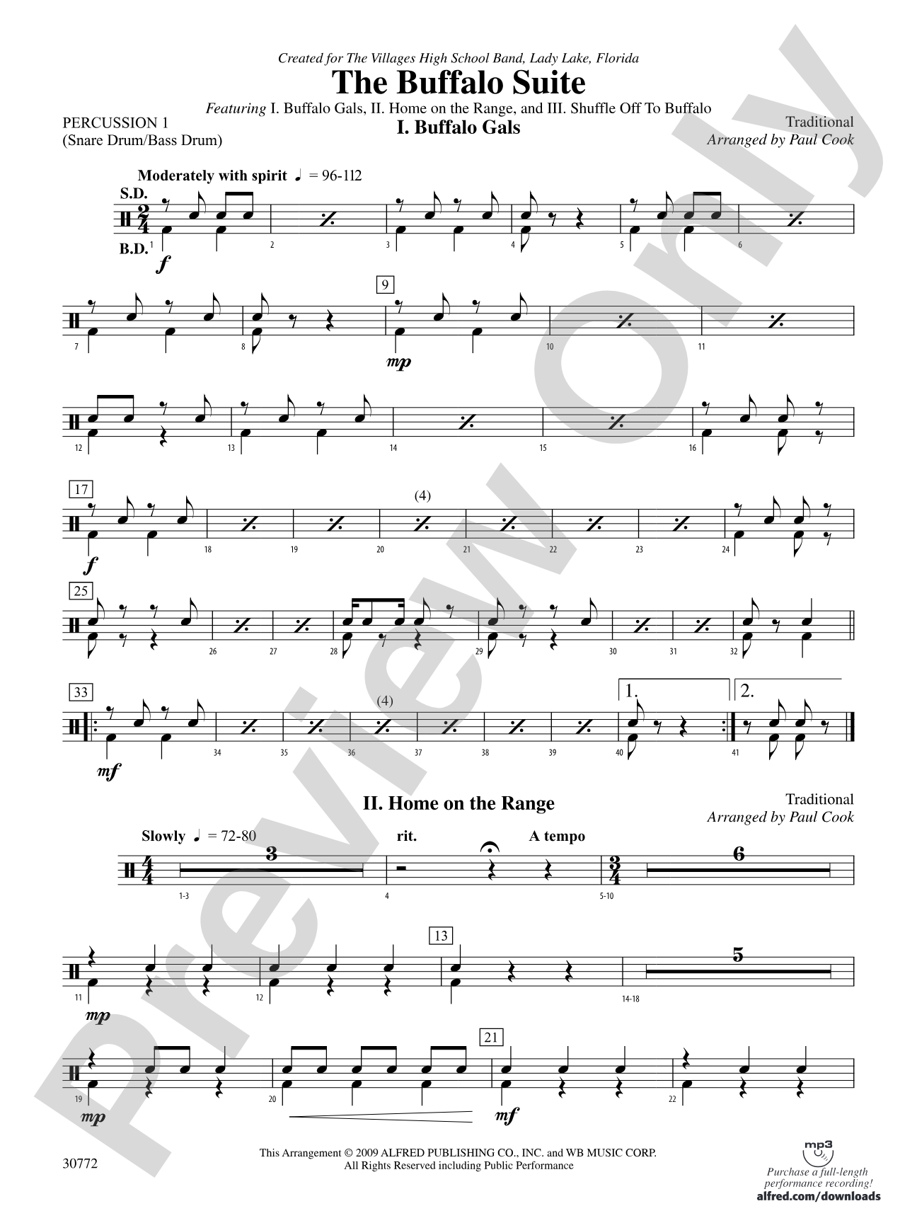 The Buffalo Suite: 1st Percussion