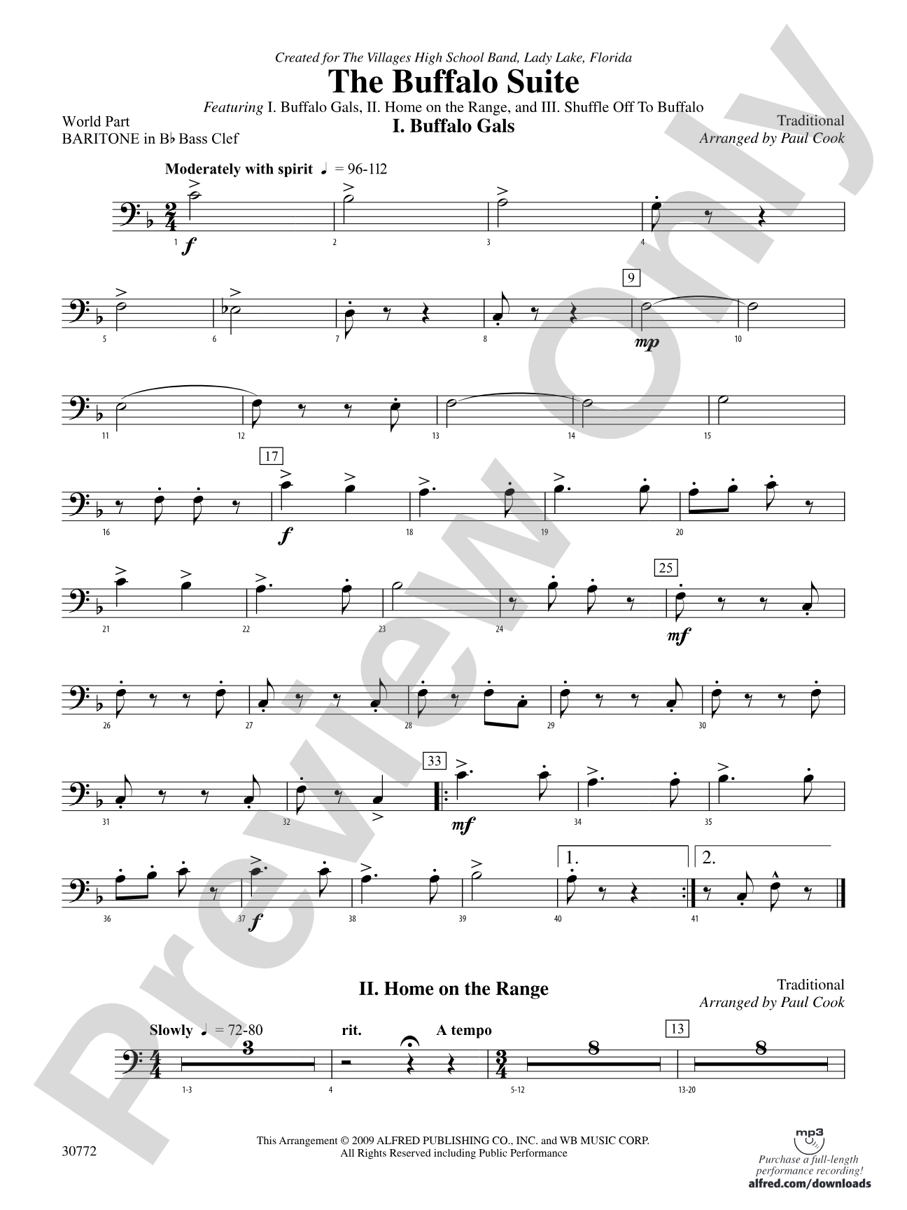 The Buffalo Suite: (wp) B-flat Baritone B.C.