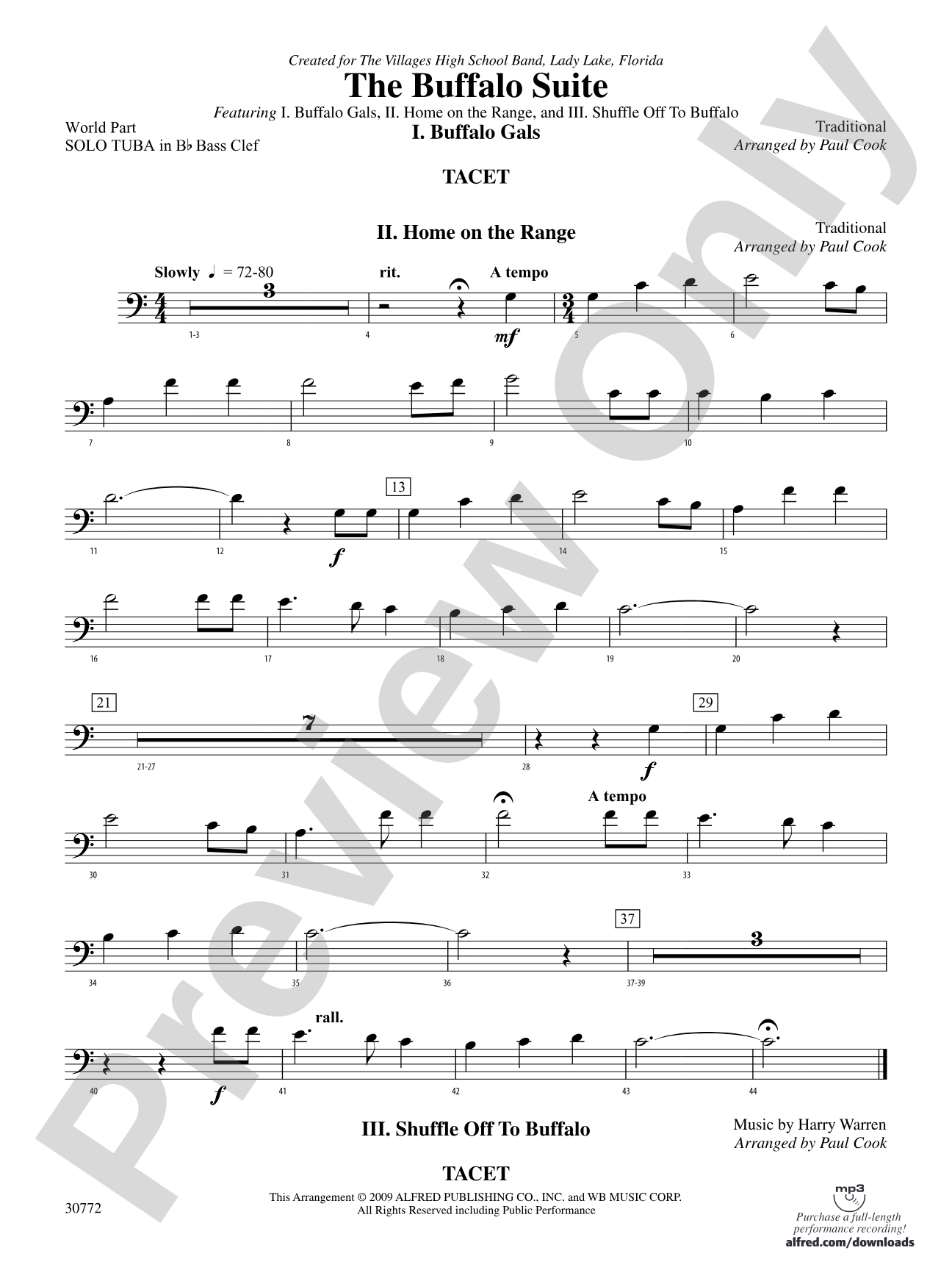 The Buffalo Suite: (wp) Solo Bb Tuba B.C.