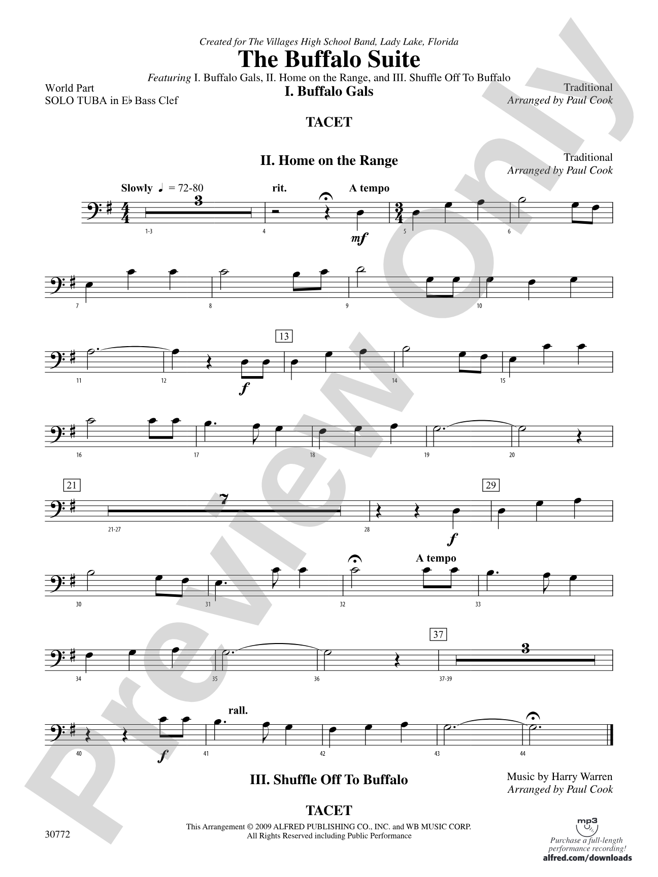 The Buffalo Suite: (wp) Solo Eb Tuba B.C.