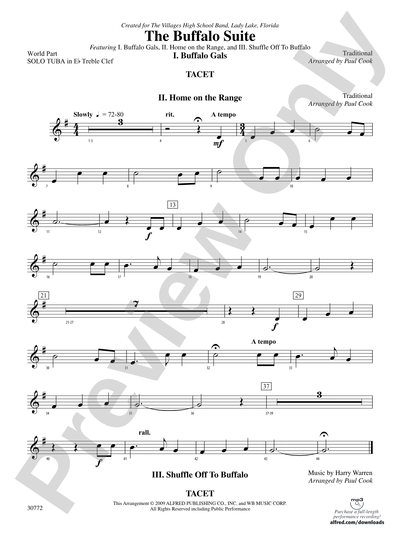 The Buffalo Suite: (wp) Solo Eb Tuba T.C.