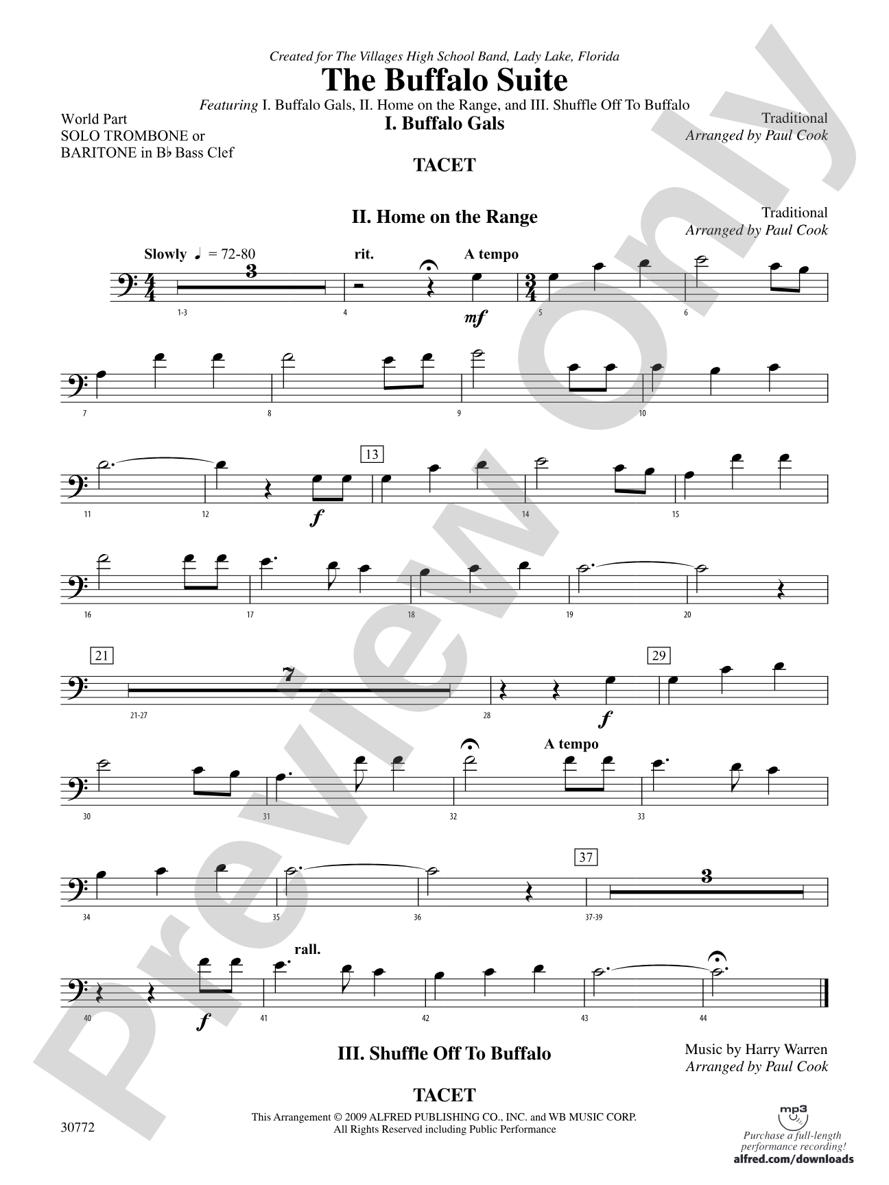 The Buffalo Suite: (wp) Solo Bb Trombone B.C. 1