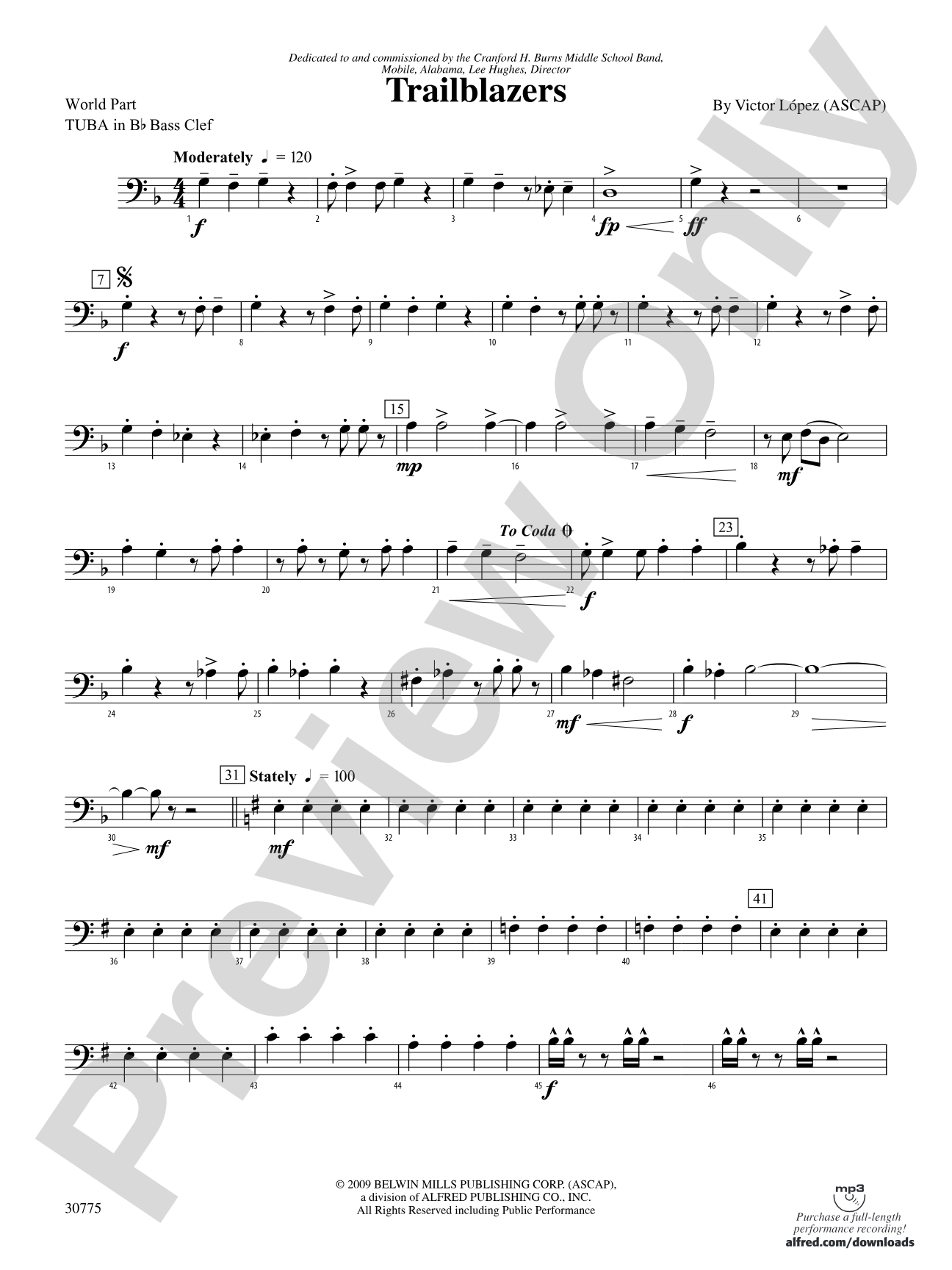 Trailblazers: (wp) B-flat Tuba B.C.