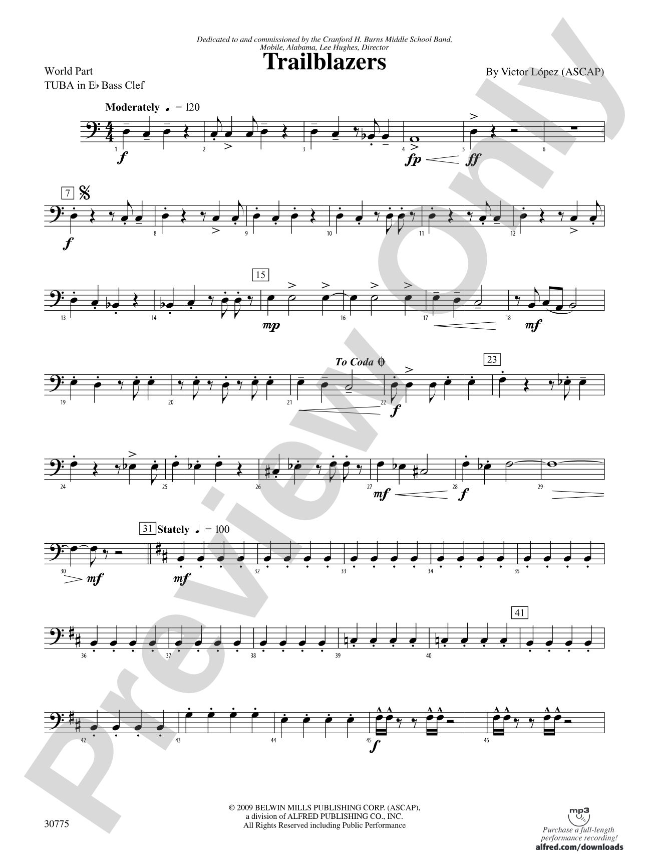 Trailblazers: (wp) E-flat Tuba B.C.
