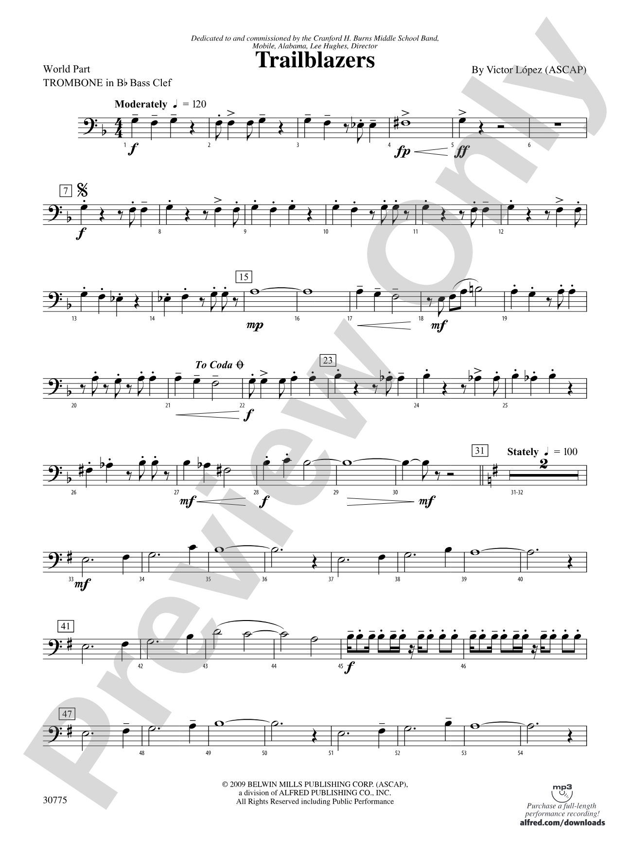 Trailblazers: (wp) 1st B-flat Trombone B.C.