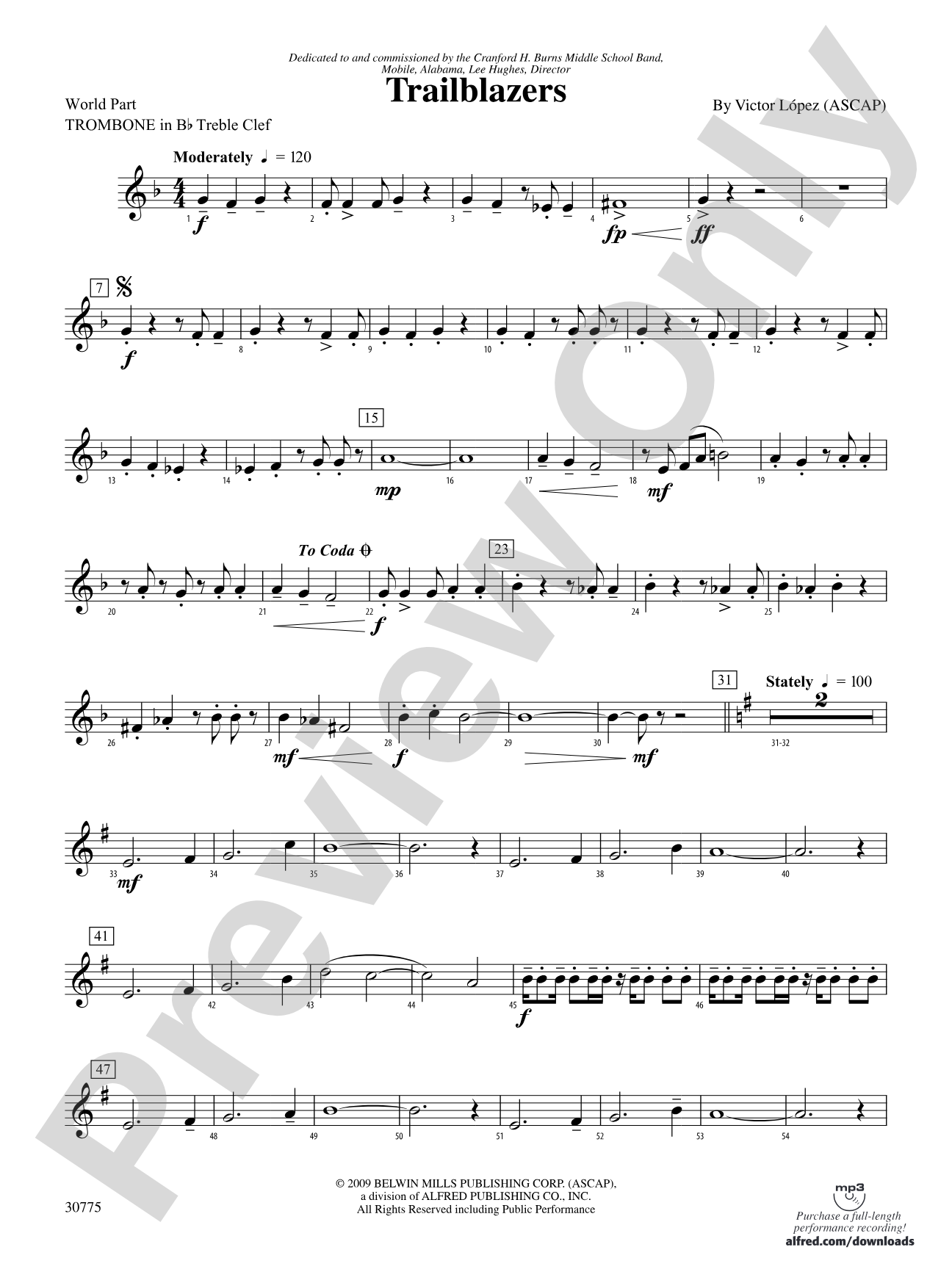 Trailblazers: (wp) 1st B-flat Trombone T.C.