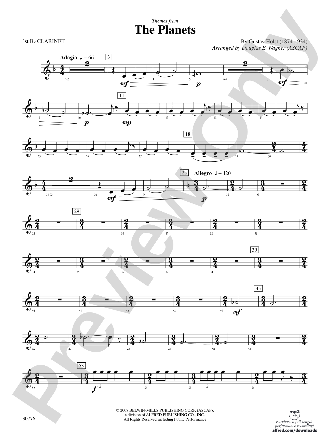 The Planets: 1st B-flat Clarinet