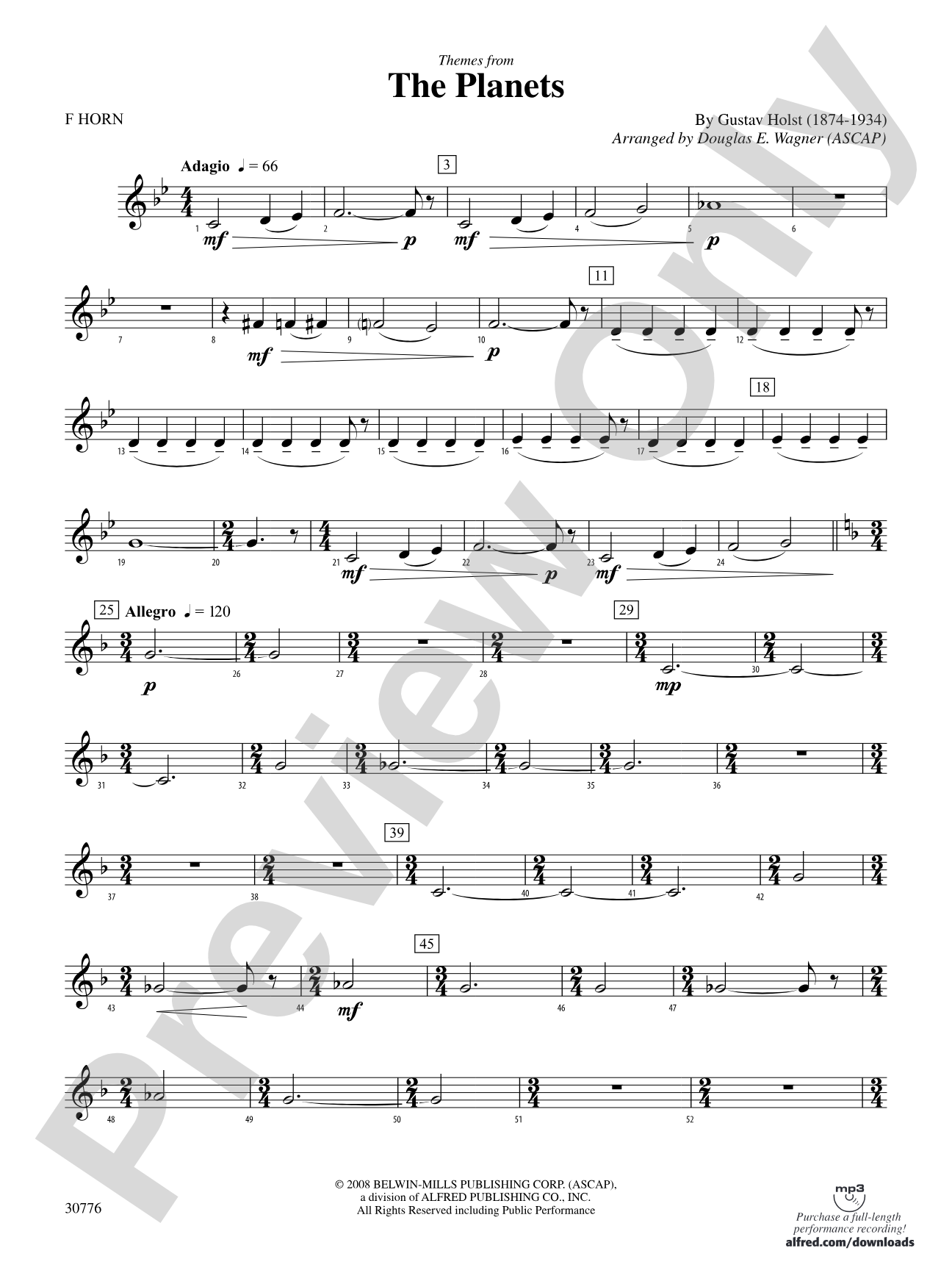 The Planets: 1st F Horn