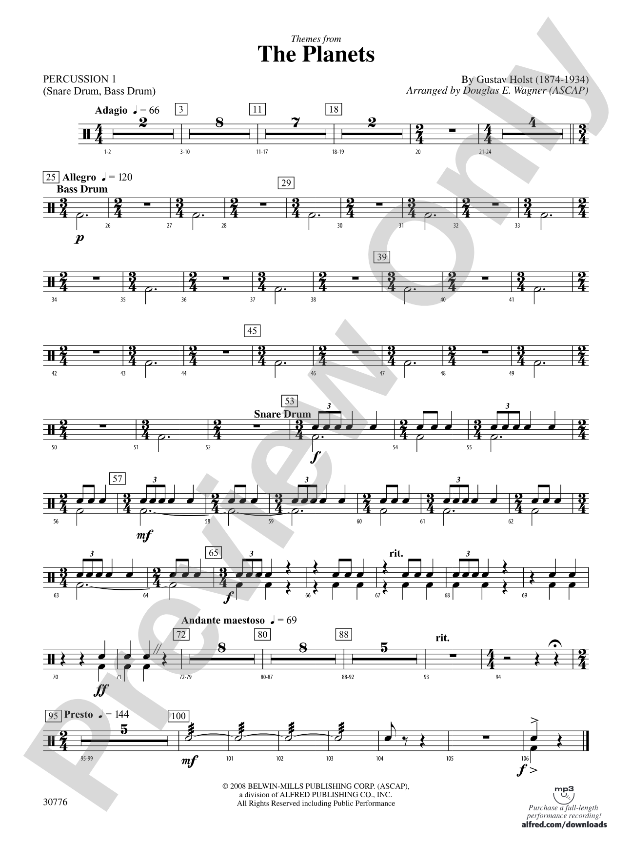 The Planets: 1st Percussion