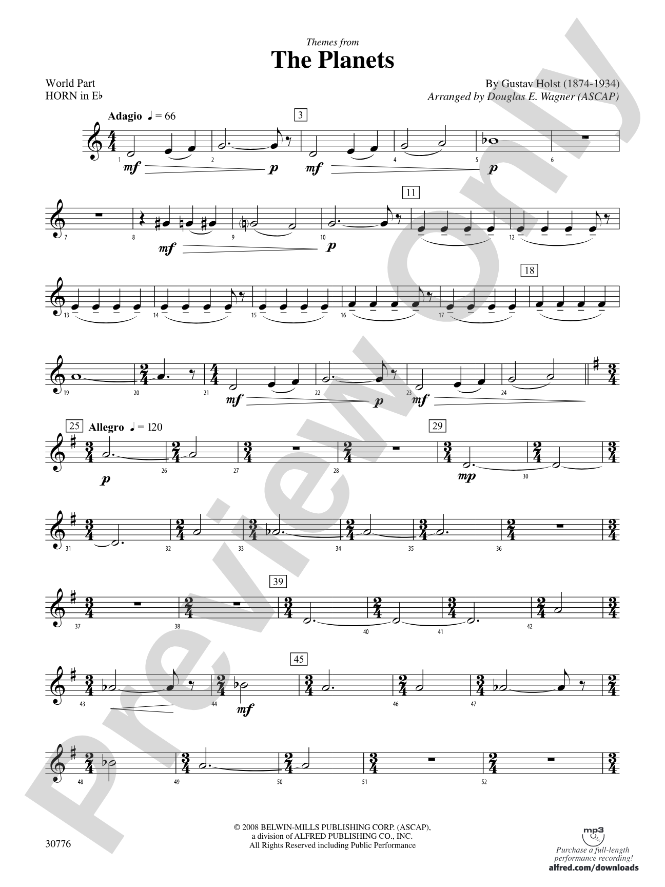 The Planets: (wp) 1st Horn in E-flat