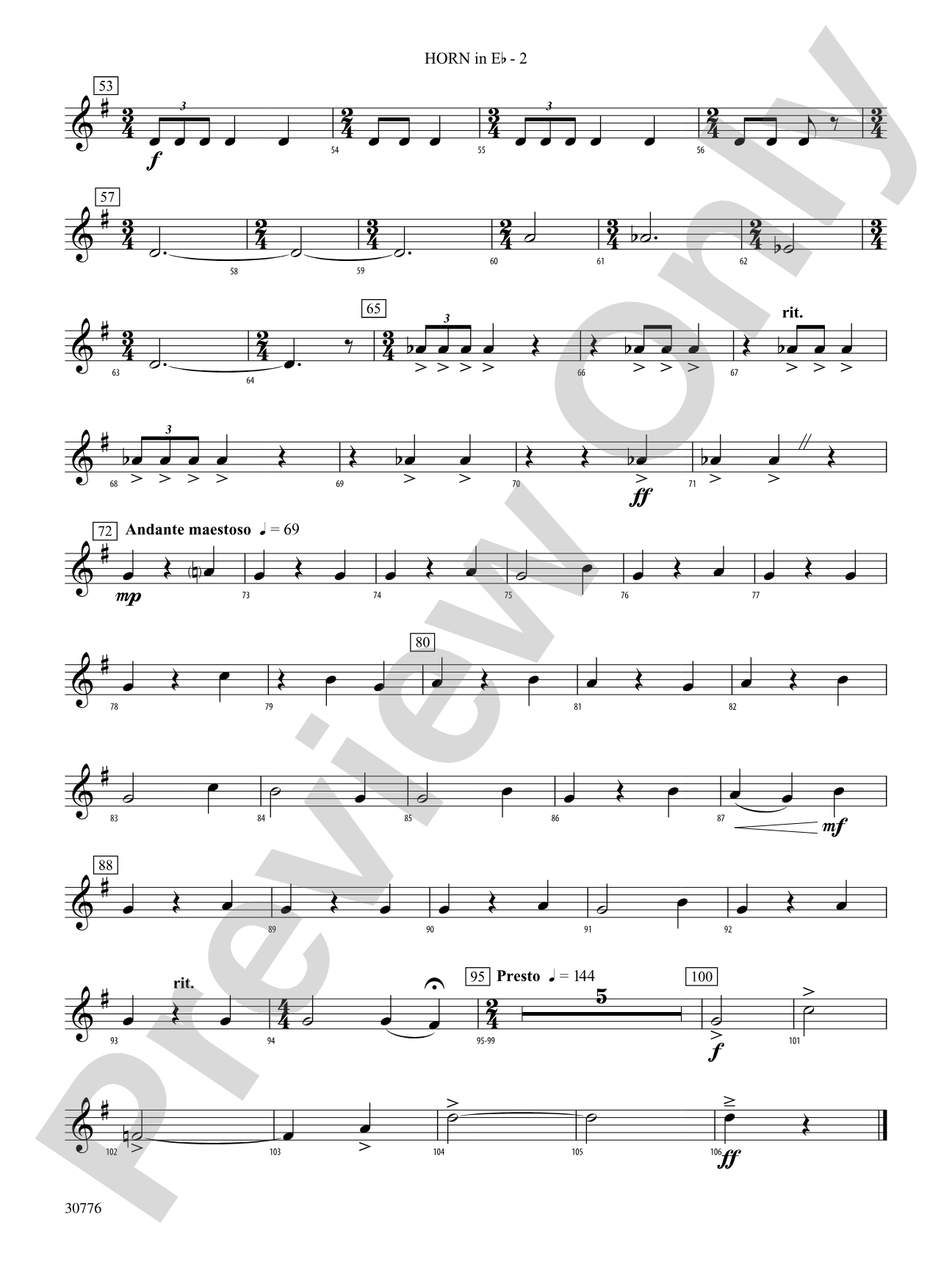 The Planets: (wp) 1st Horn in E-flat