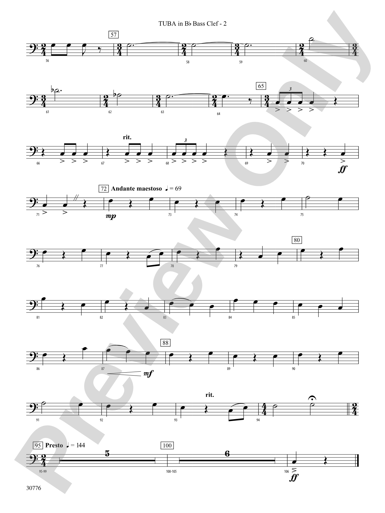 The Planets: (wp) B-flat Tuba B.C.
