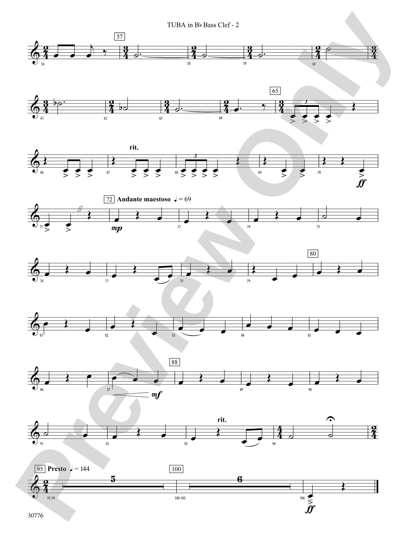 The Planets: (wp) B-flat Tuba T.C.
