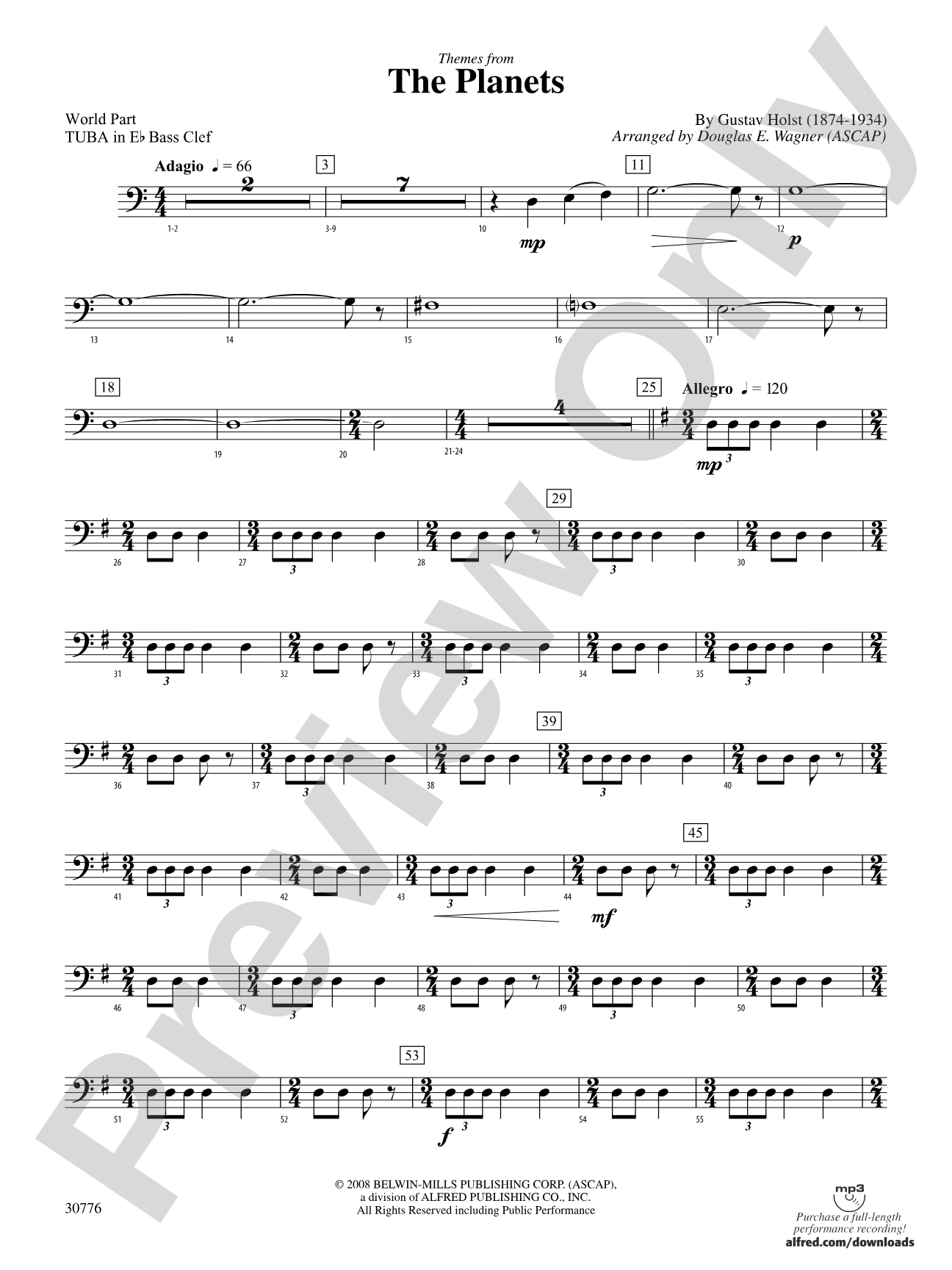 The Planets: (wp) E-flat Tuba B.C.