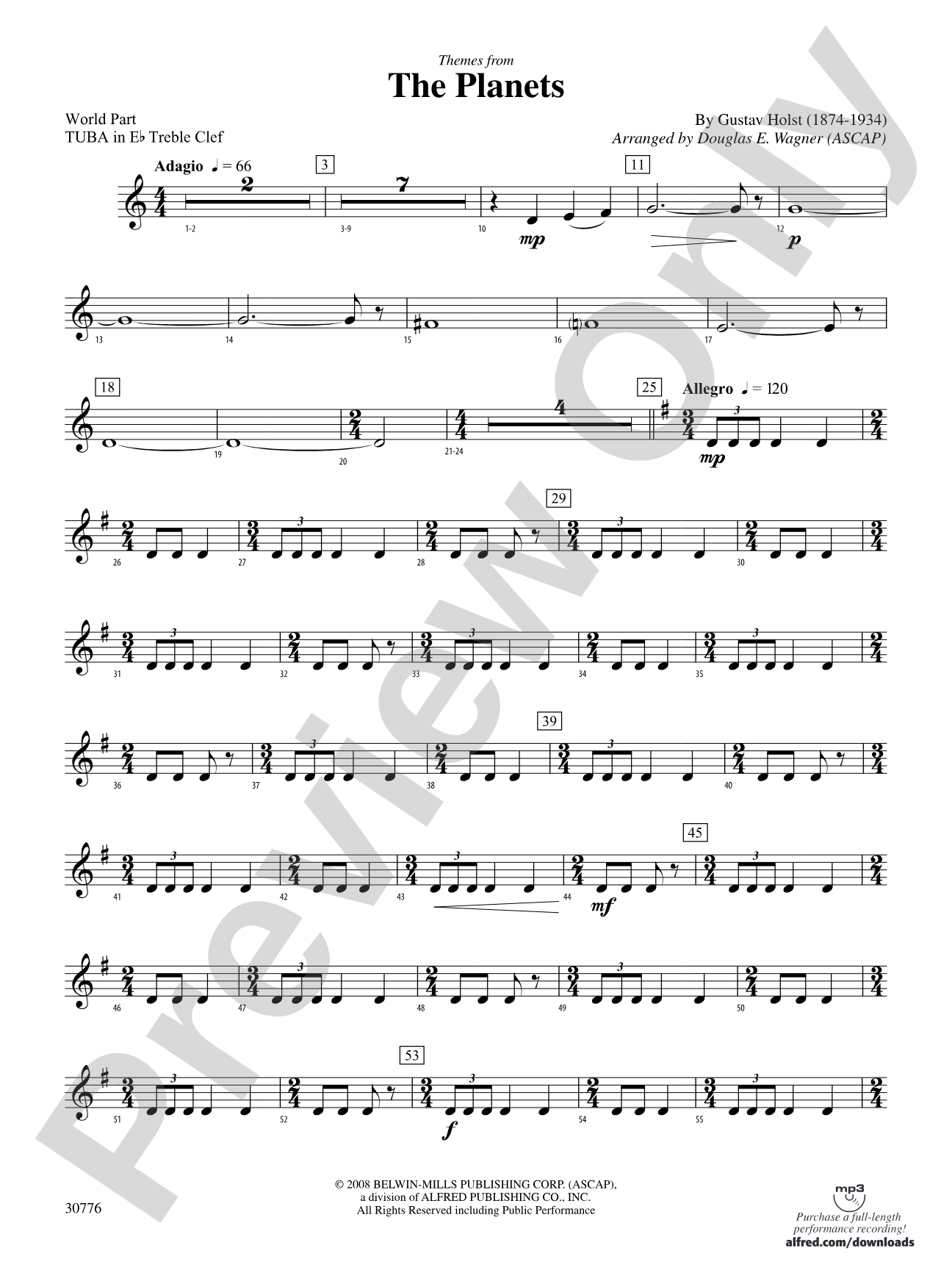 The Planets: (wp) E-flat Tuba T.C.