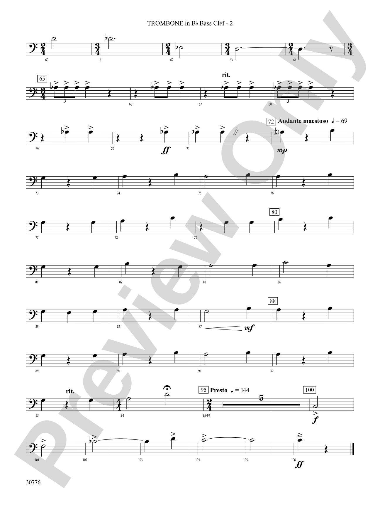 The Planets: (wp) 1st B-flat Trombone B.C.
