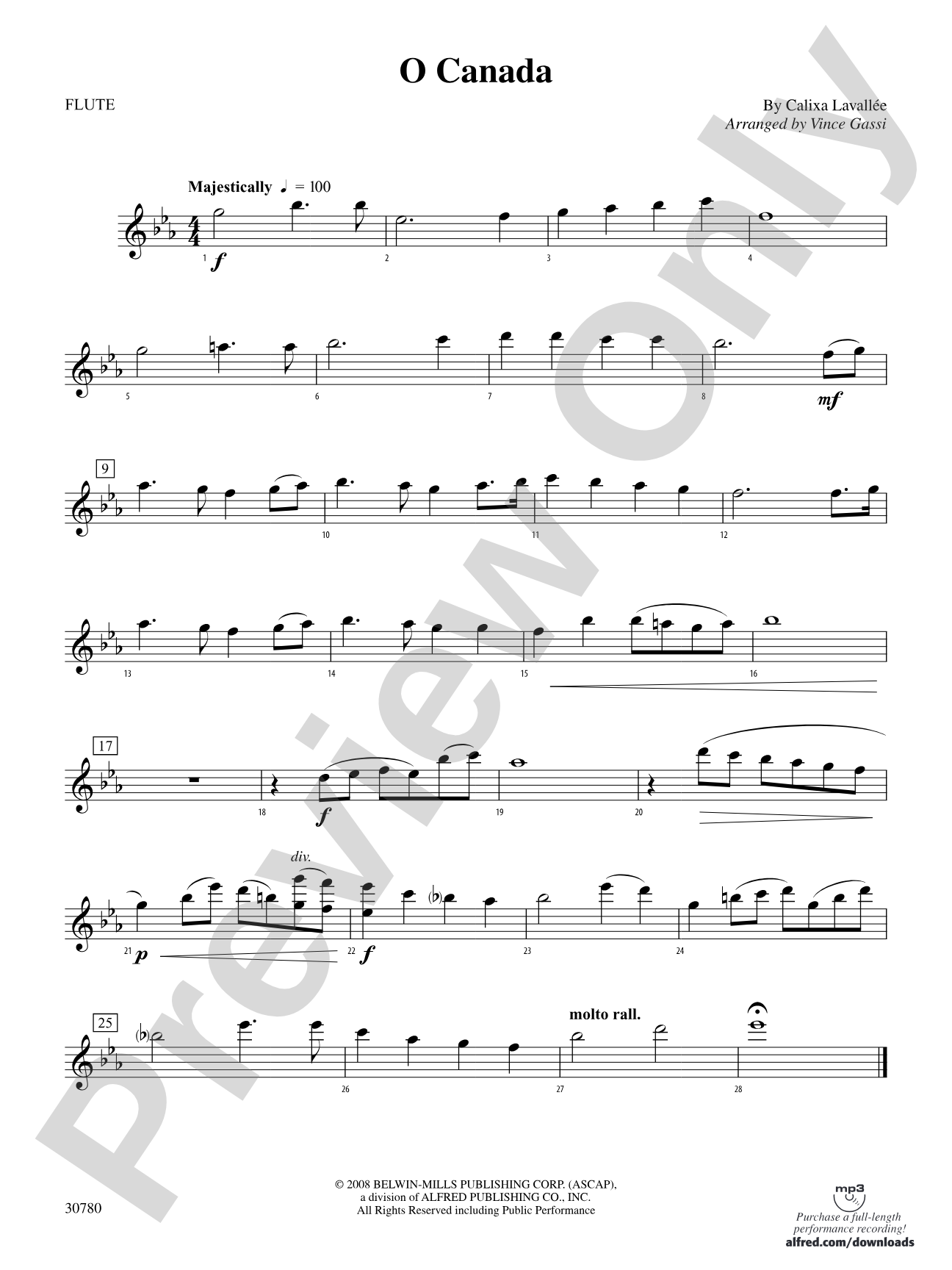 O Canada: Flute