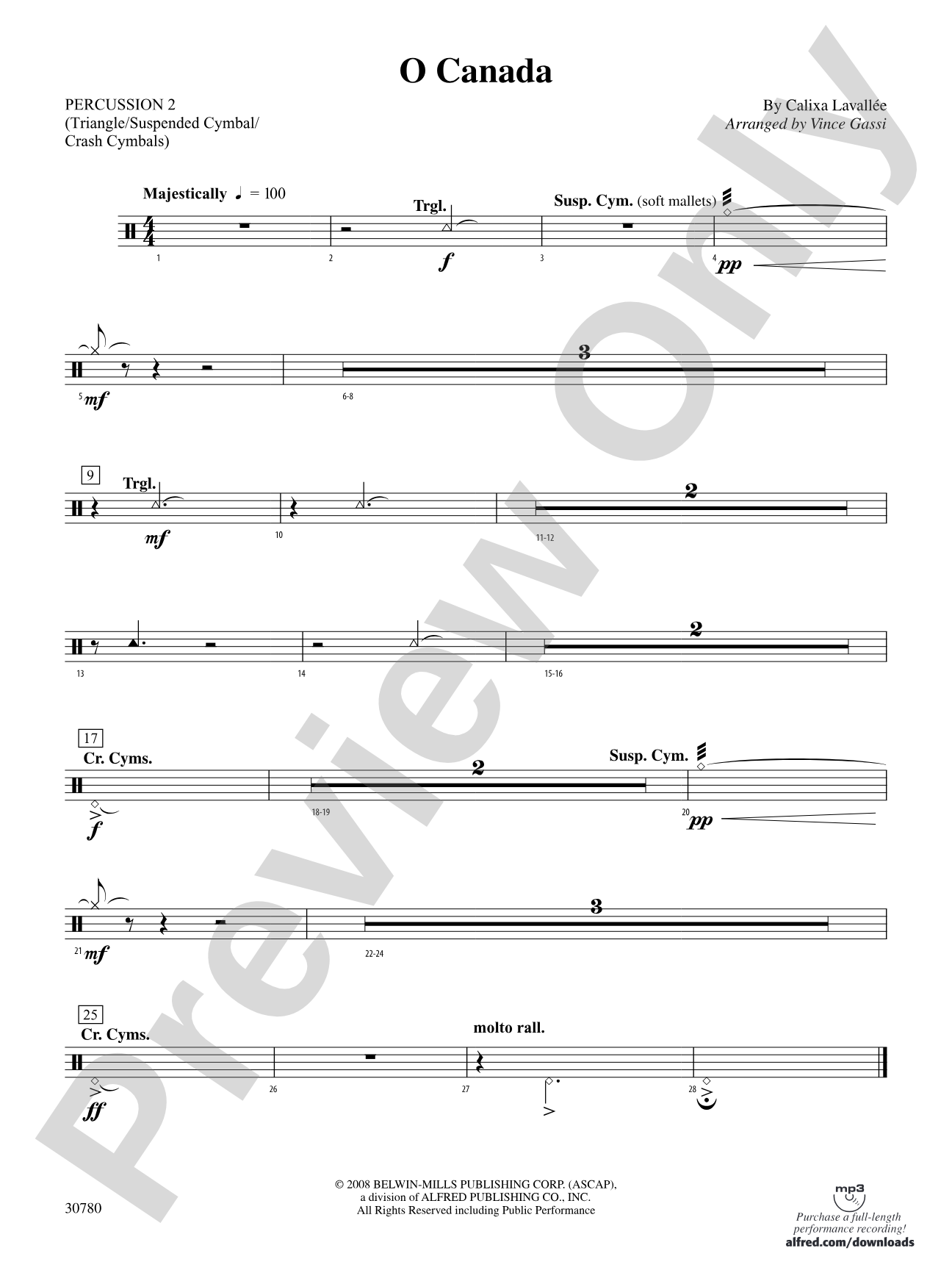 O Canada: 2nd Percussion