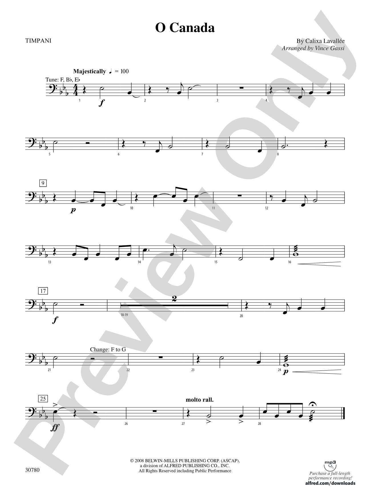 O Canada: Timpani
