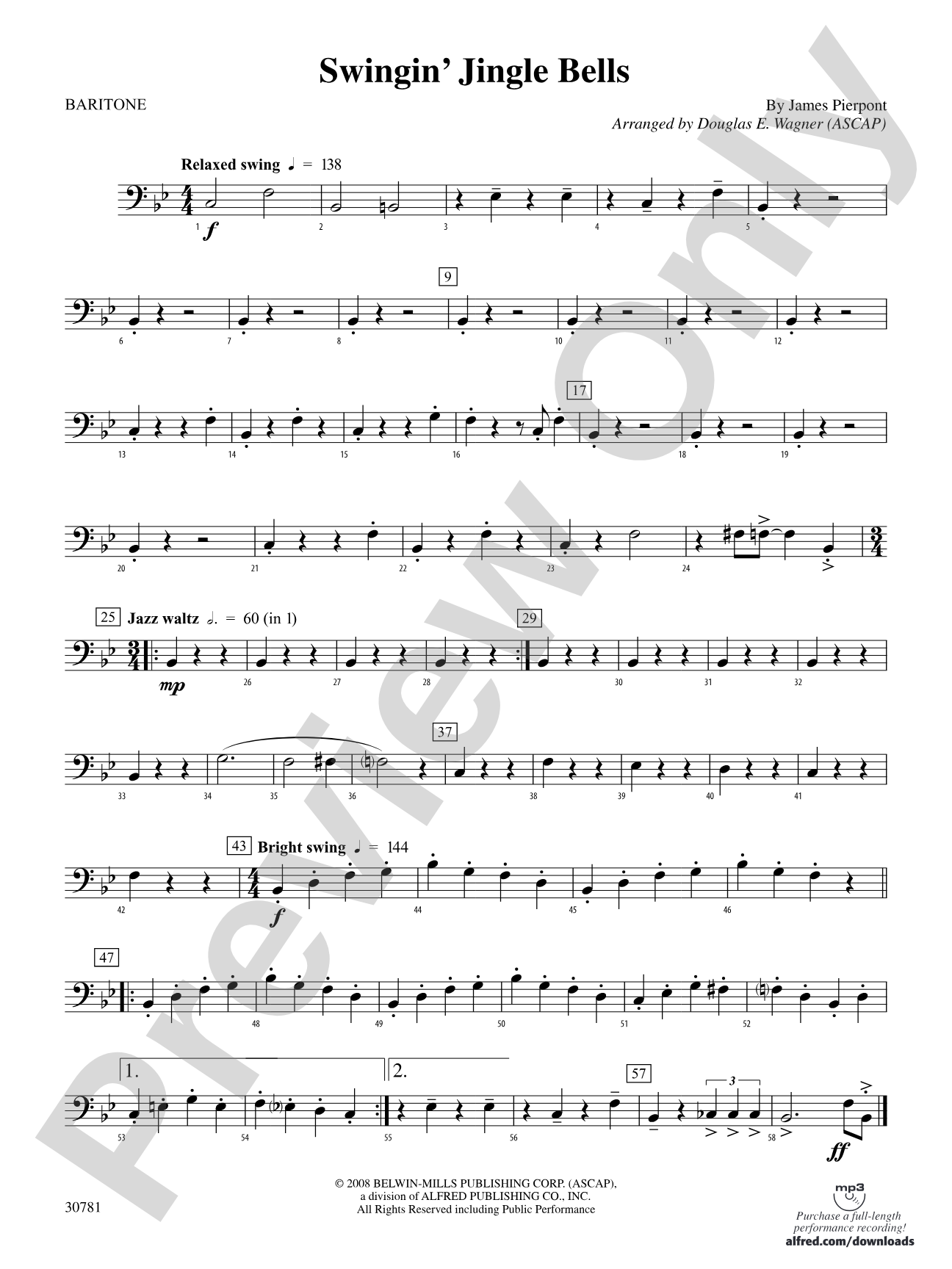 Swingin' Jingle Bells: Baritone B.C.