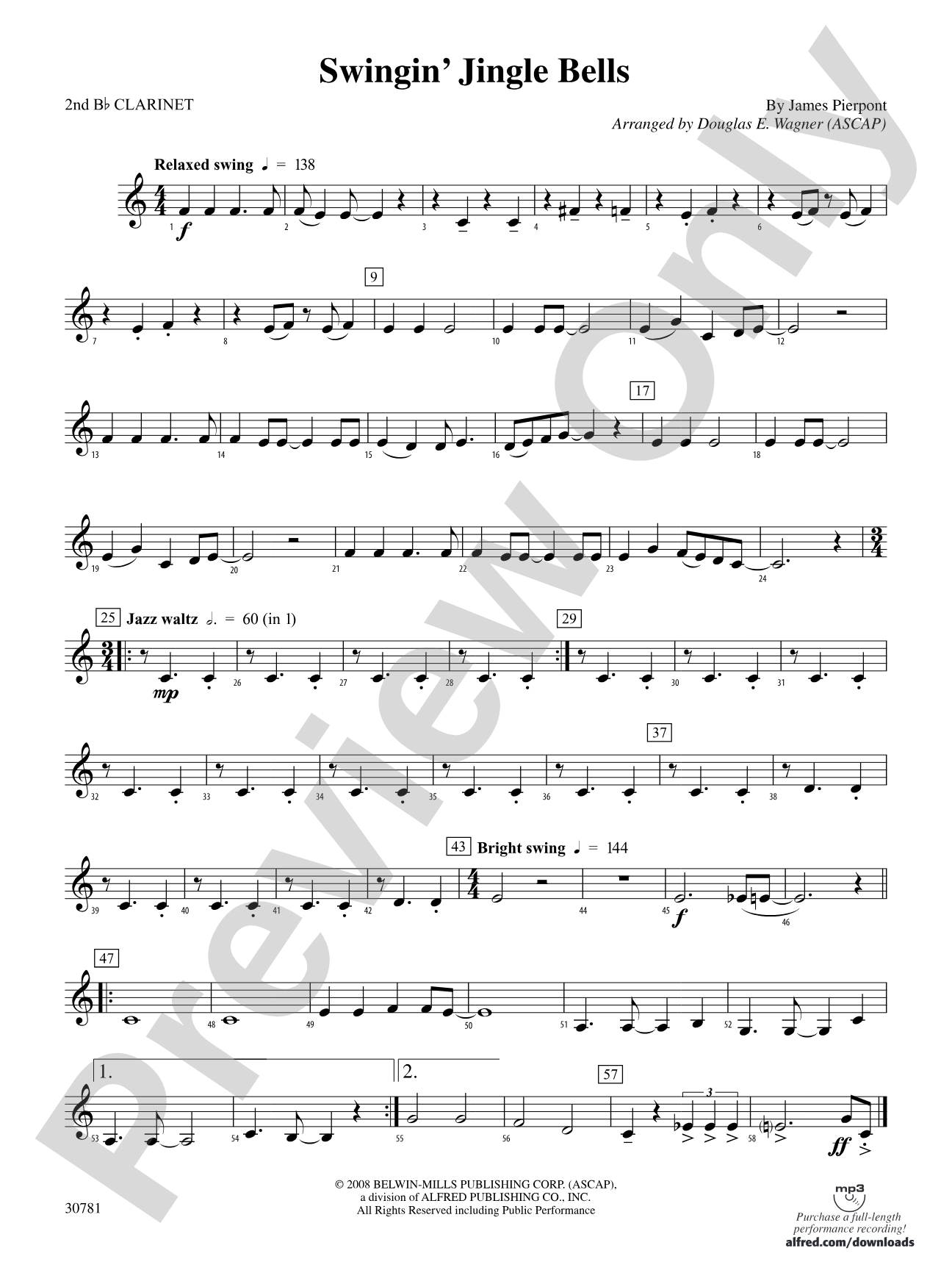 Swingin' Jingle Bells: 2nd B-flat Clarinet