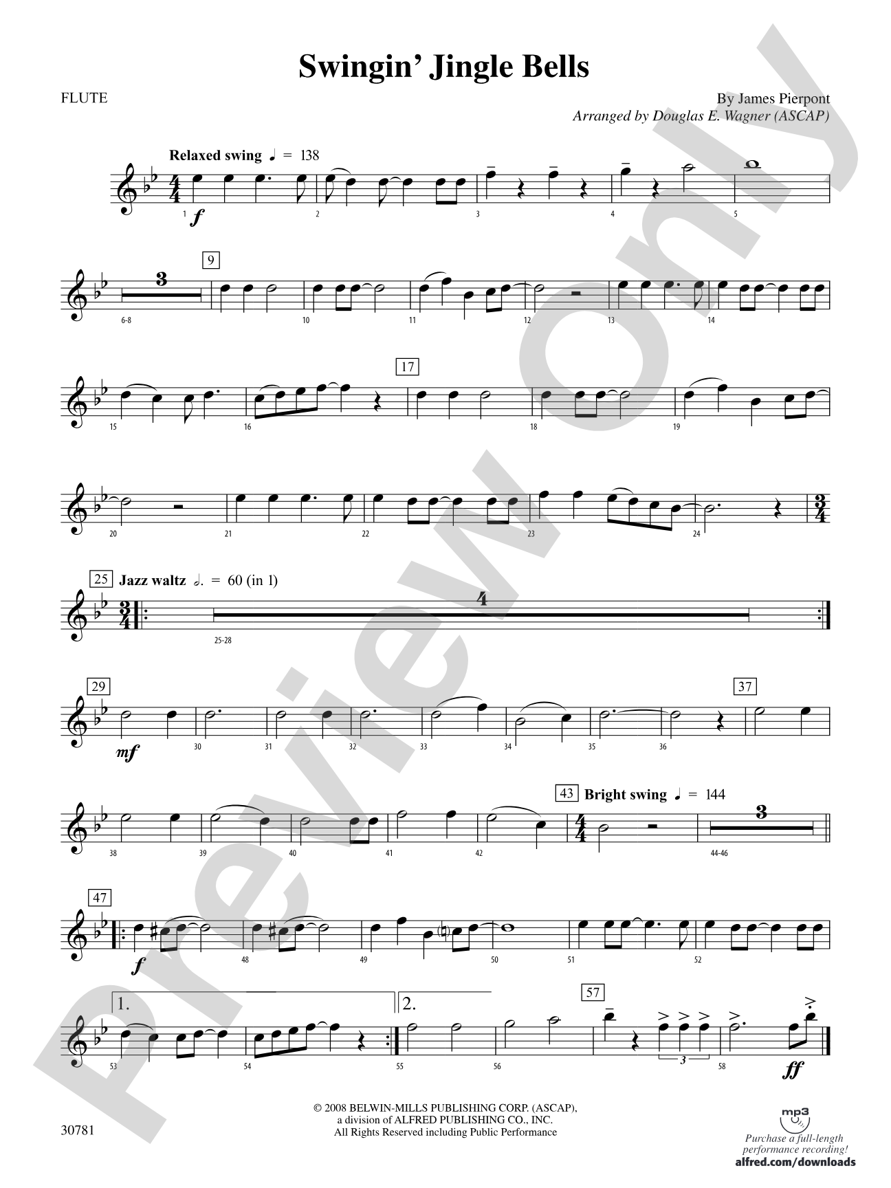 Swingin' Jingle Bells: Flute