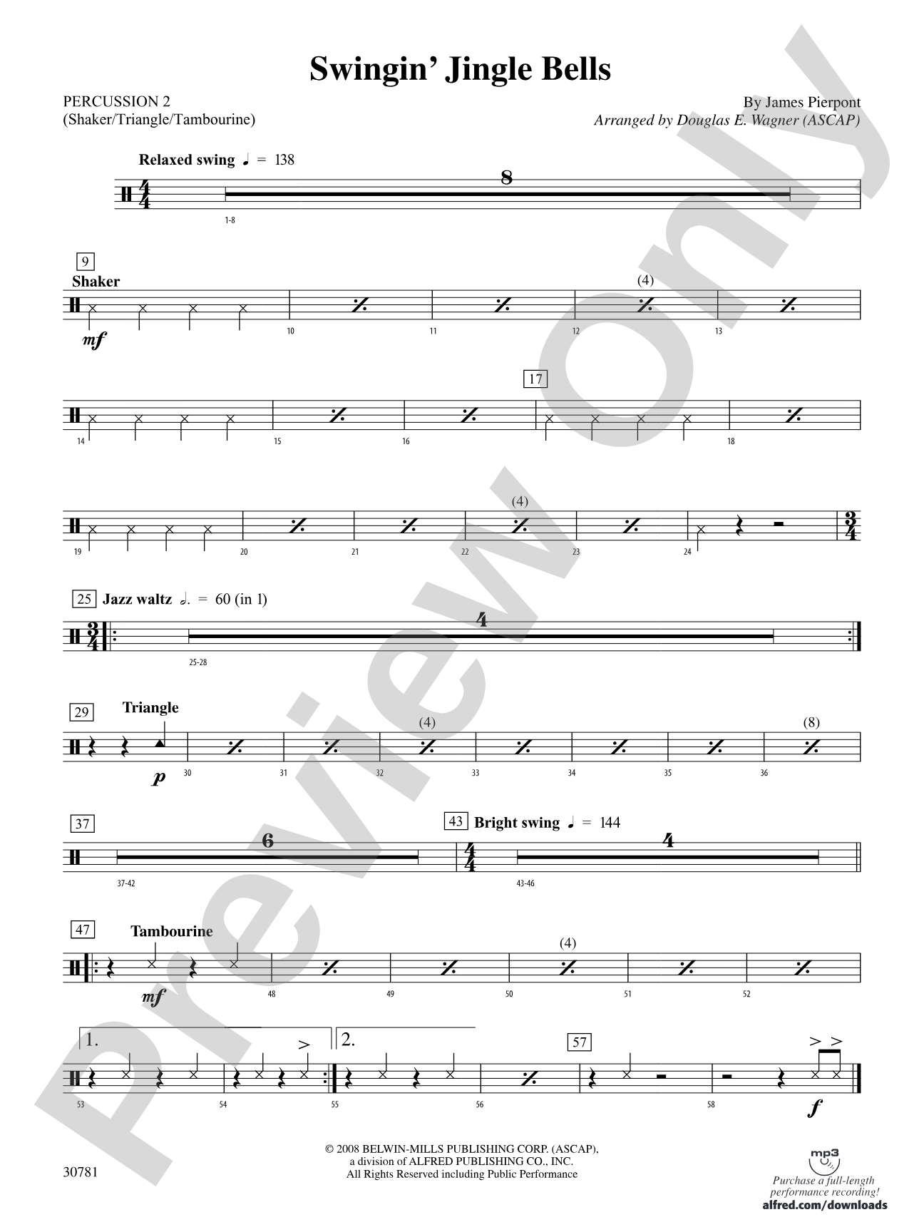 Swingin' Jingle Bells: 2nd Percussion