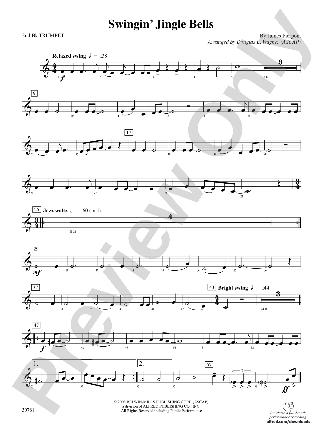Swingin' Jingle Bells: 2nd B-flat Trumpet