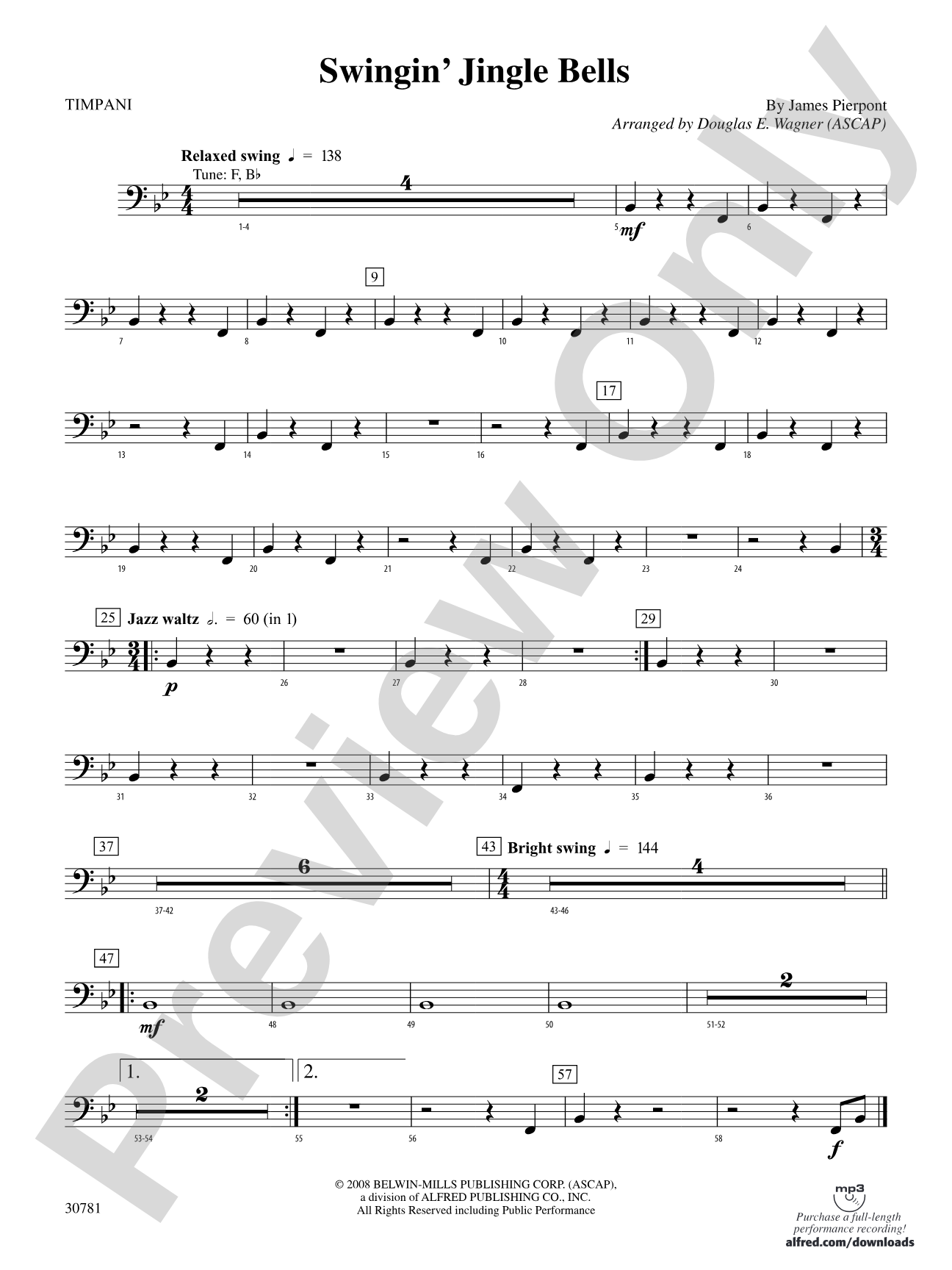 Swingin' Jingle Bells: Timpani