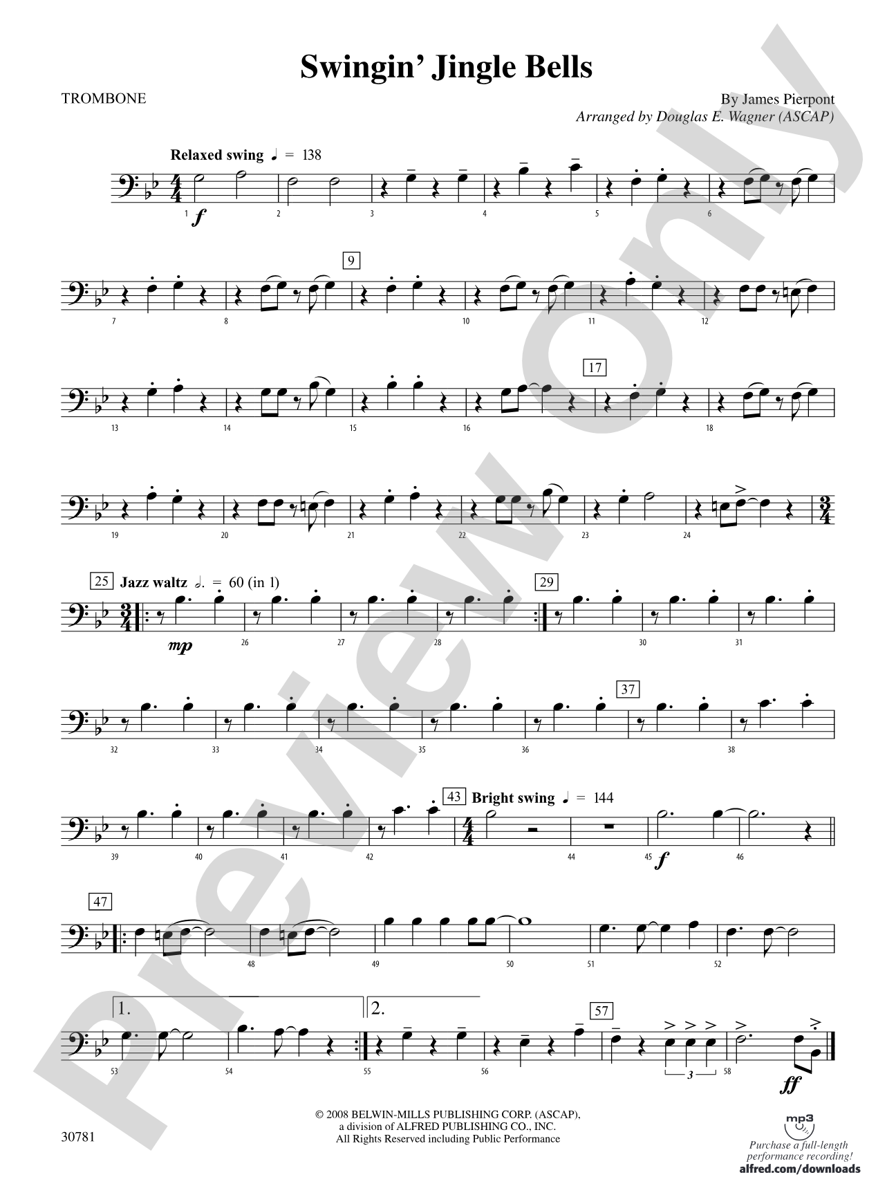 Swingin' Jingle Bells: 1st Trombone