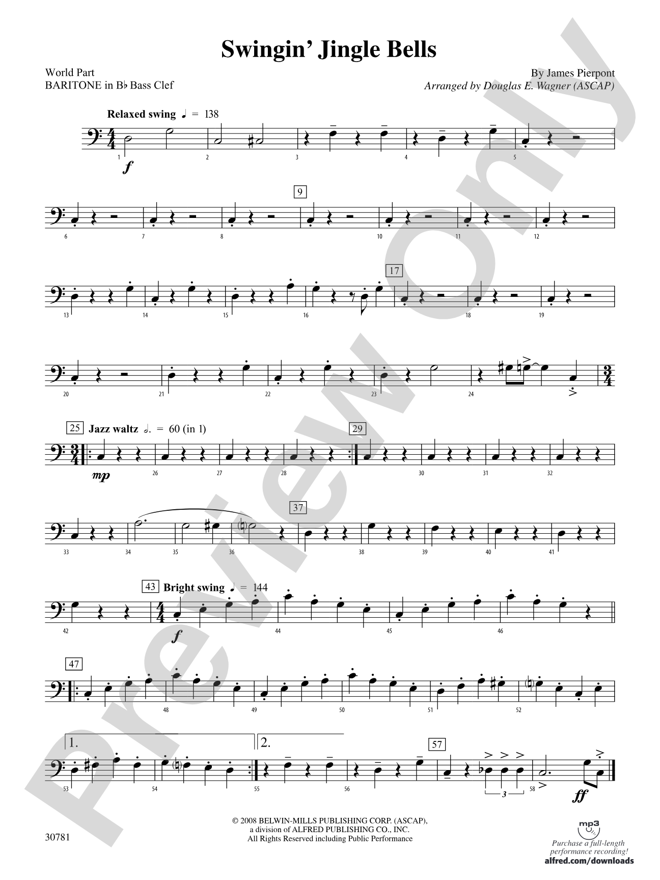 Swingin' Jingle Bells: (wp) B-flat Baritone B.C.