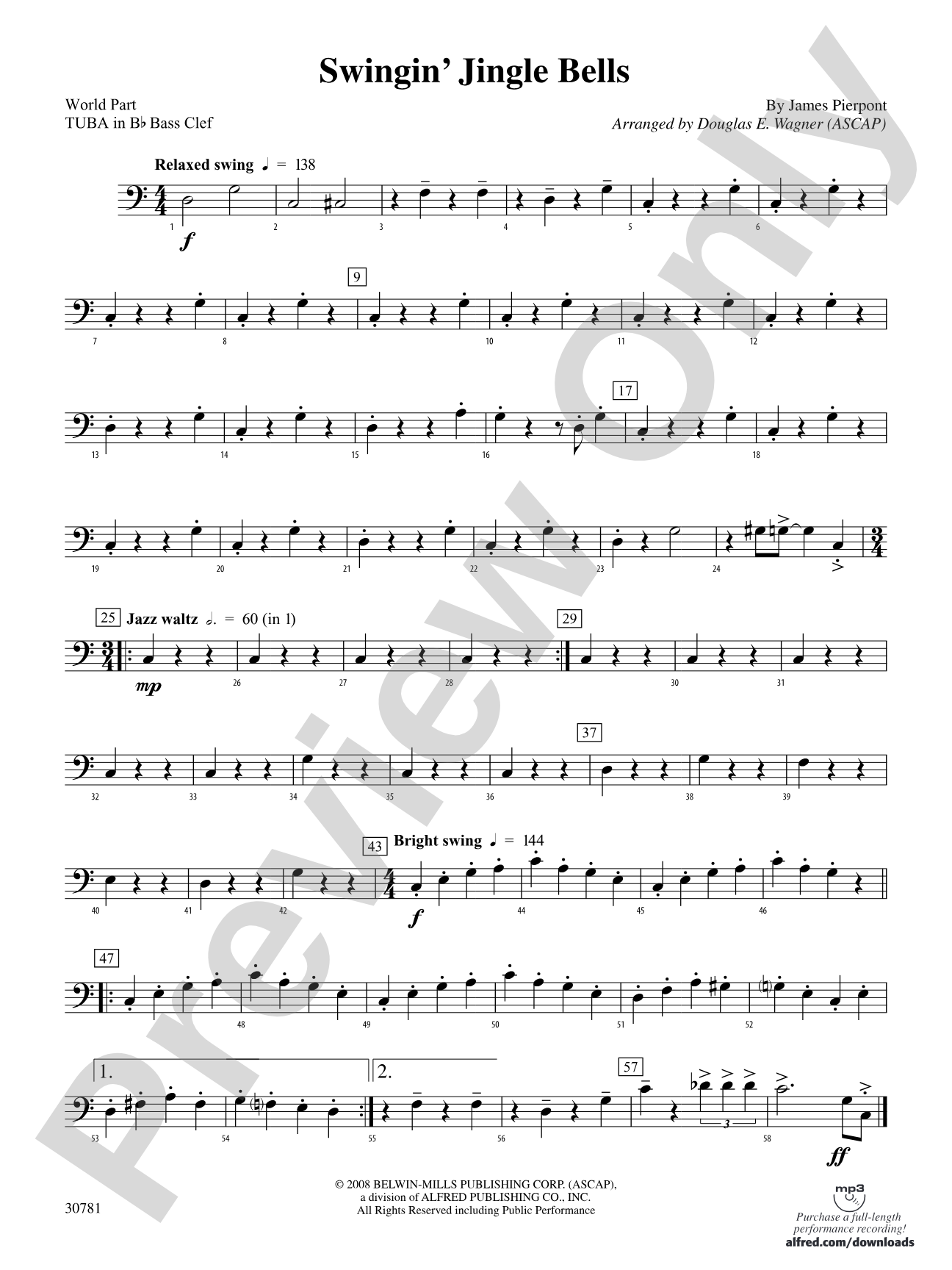 Swingin' Jingle Bells: (wp) B-flat Tuba B.C.