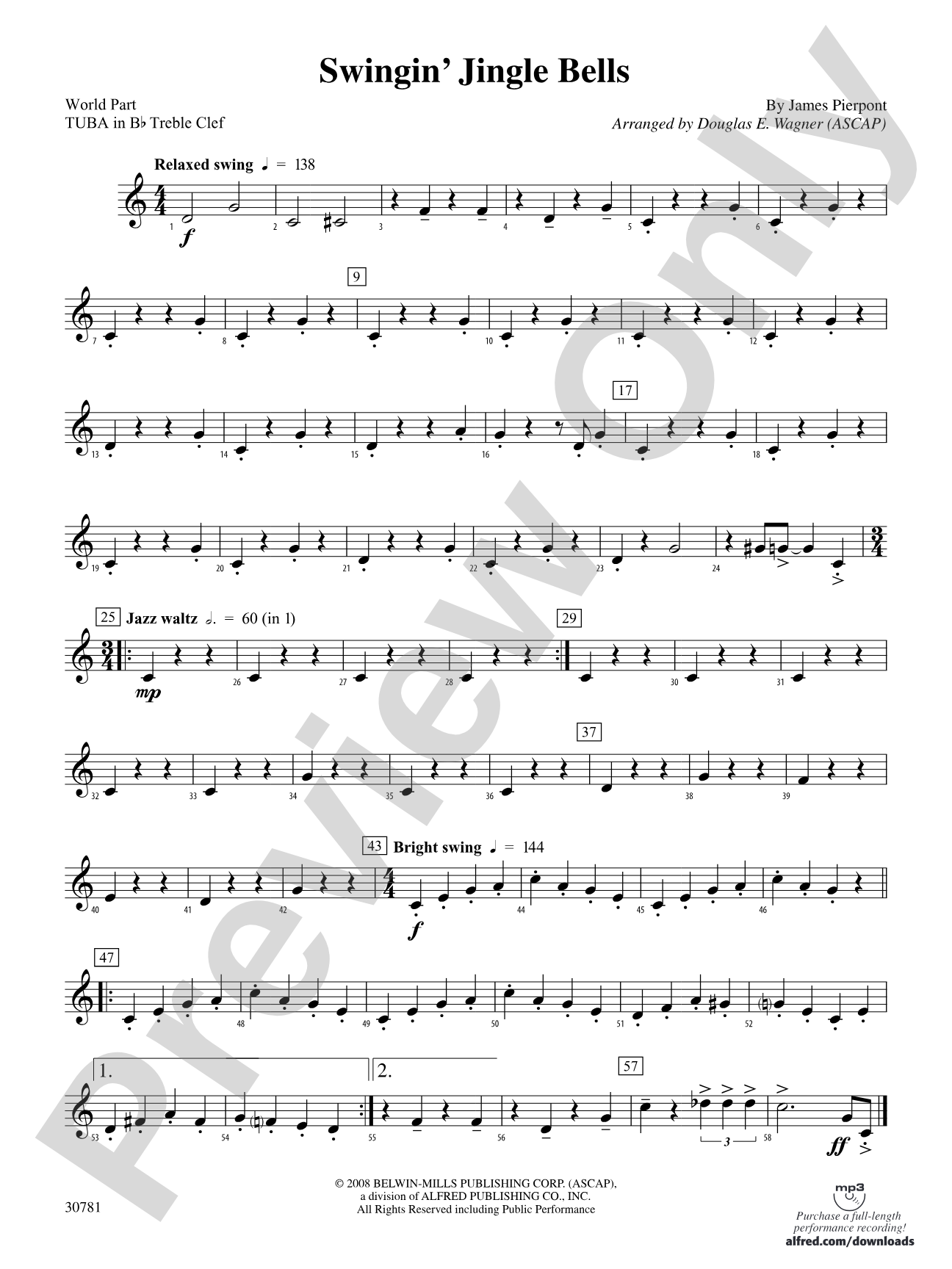 Swingin' Jingle Bells: (wp) B-flat Tuba T.C.