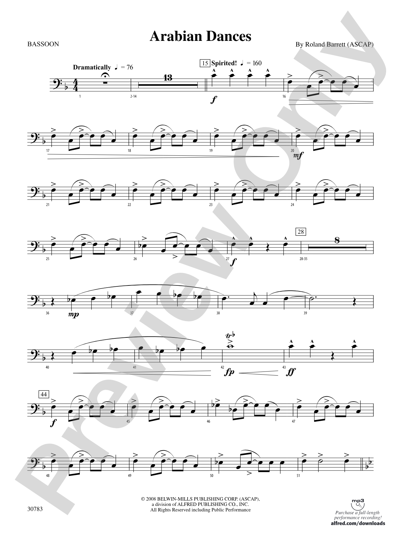 Arabian Dances: Bassoon