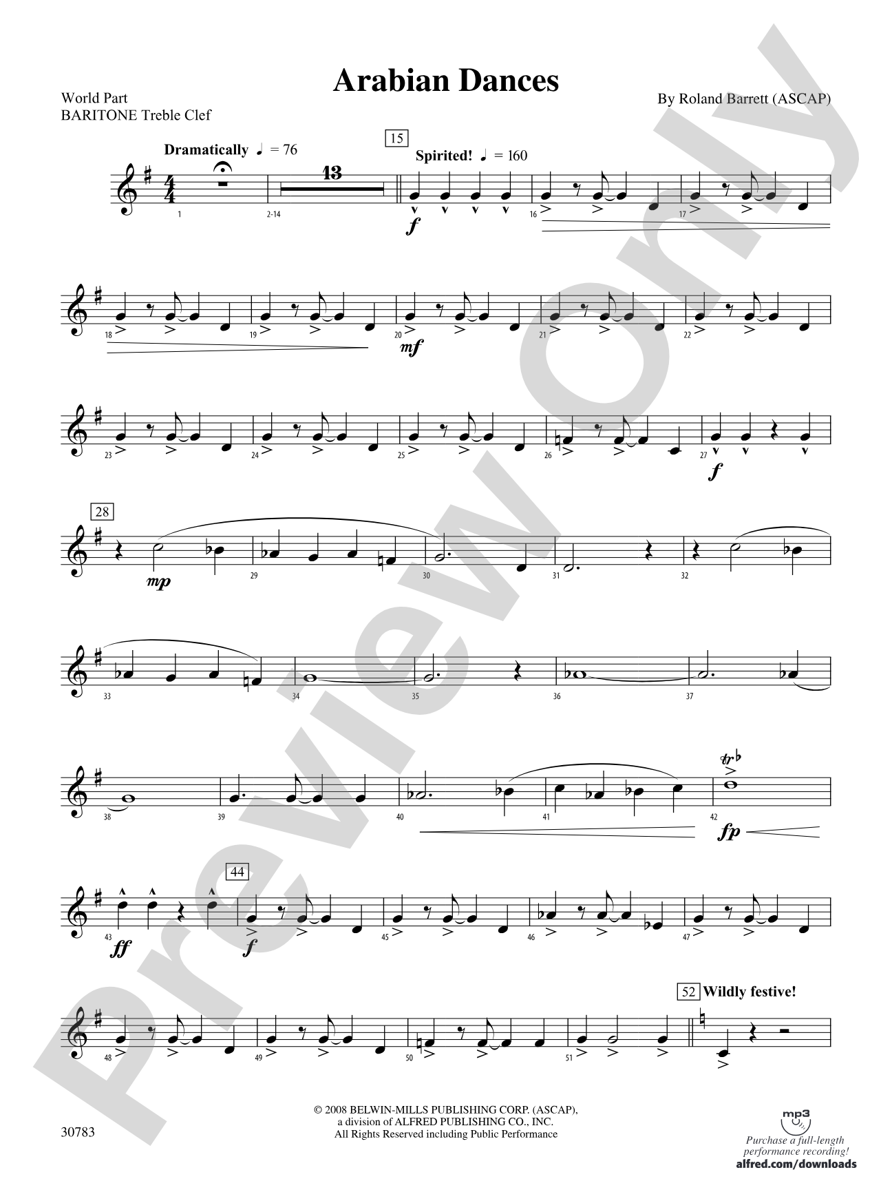 Arabian Dances: Baritone T.C.