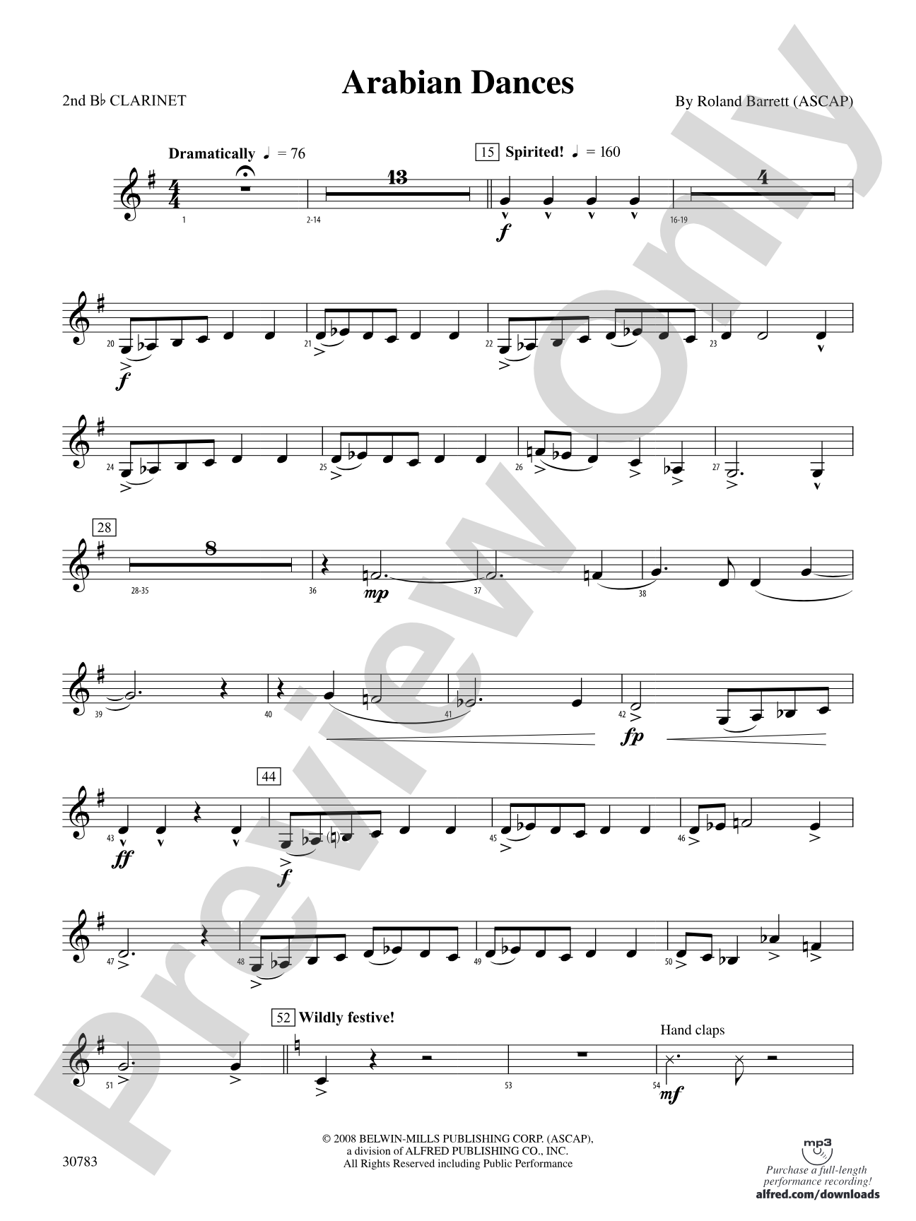 Arabian Dances: 2nd B-flat Clarinet