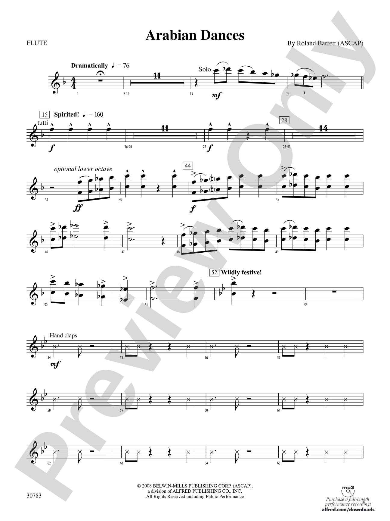 Arabian Dances: Flute