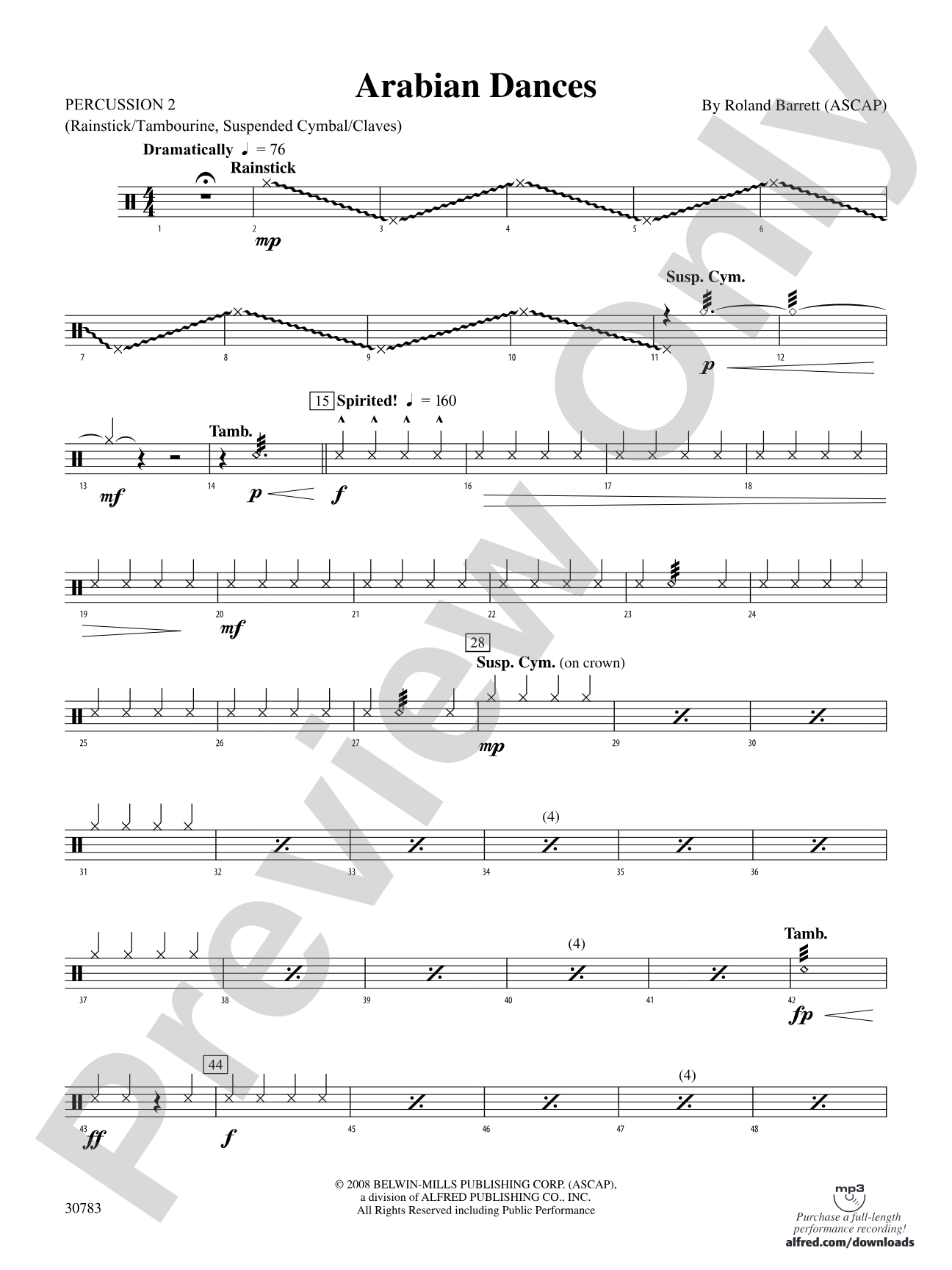 Arabian Dances: 2nd Percussion