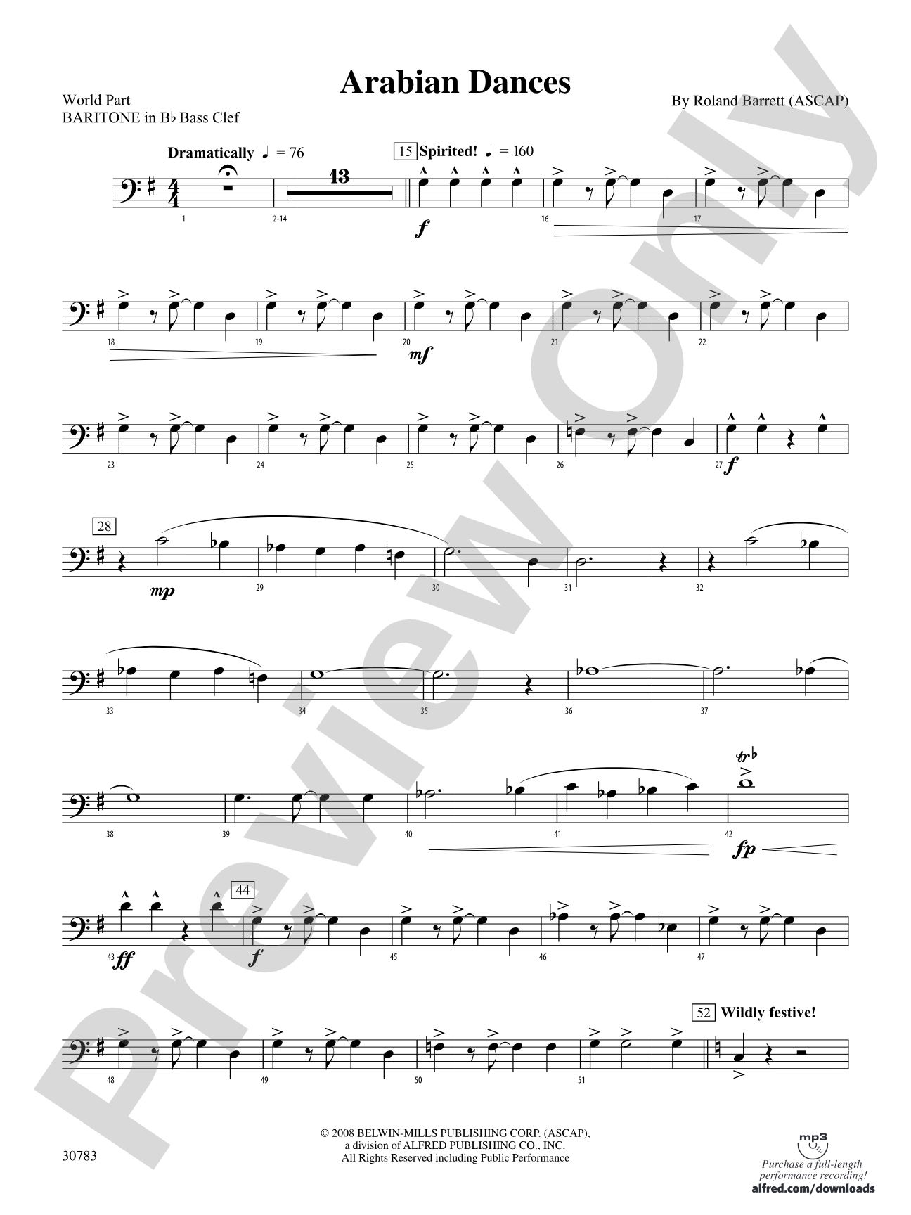 Arabian Dances: (wp) B-flat Baritone B.C.