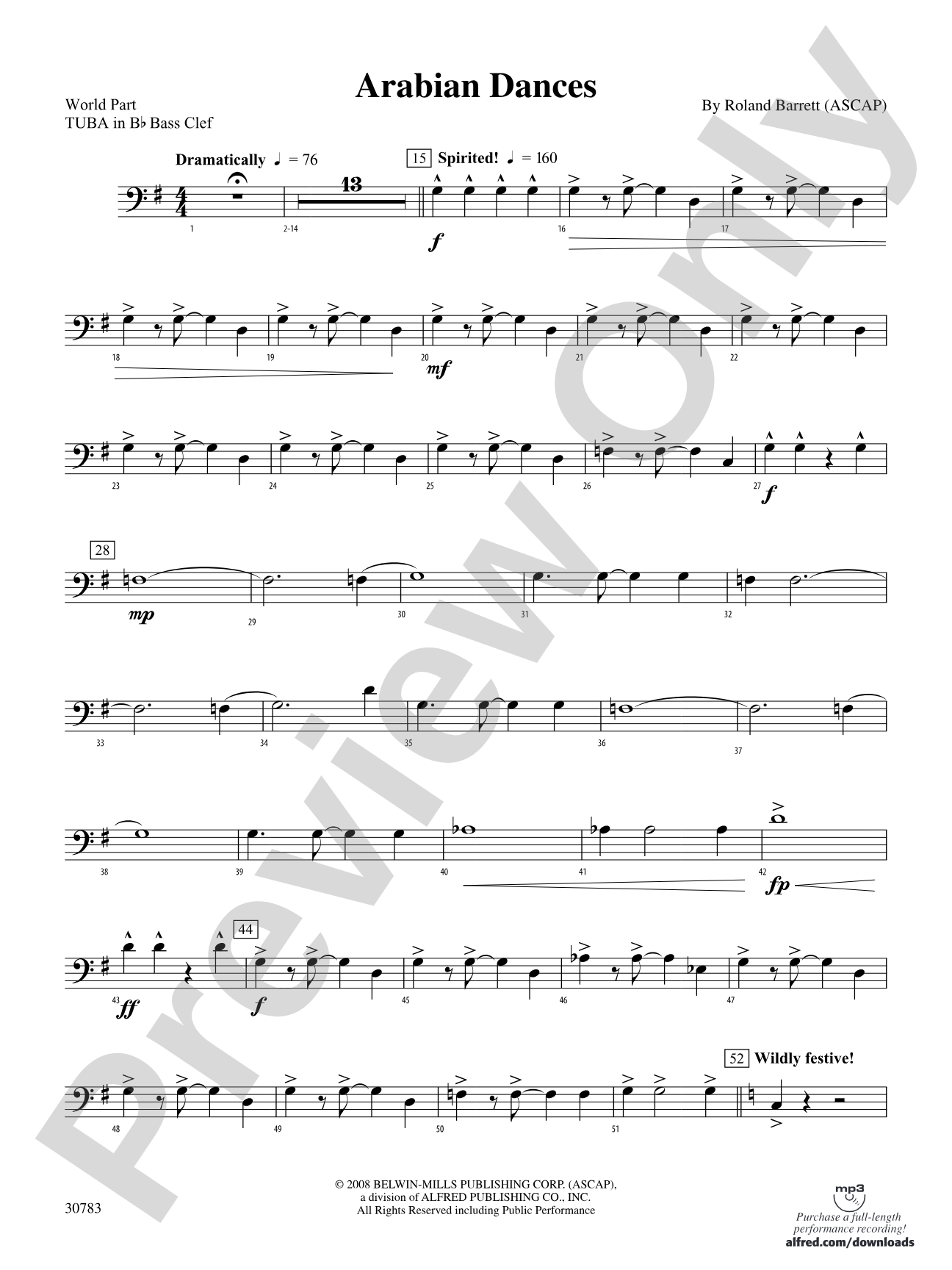 Arabian Dances: (wp) B-flat Tuba B.C.